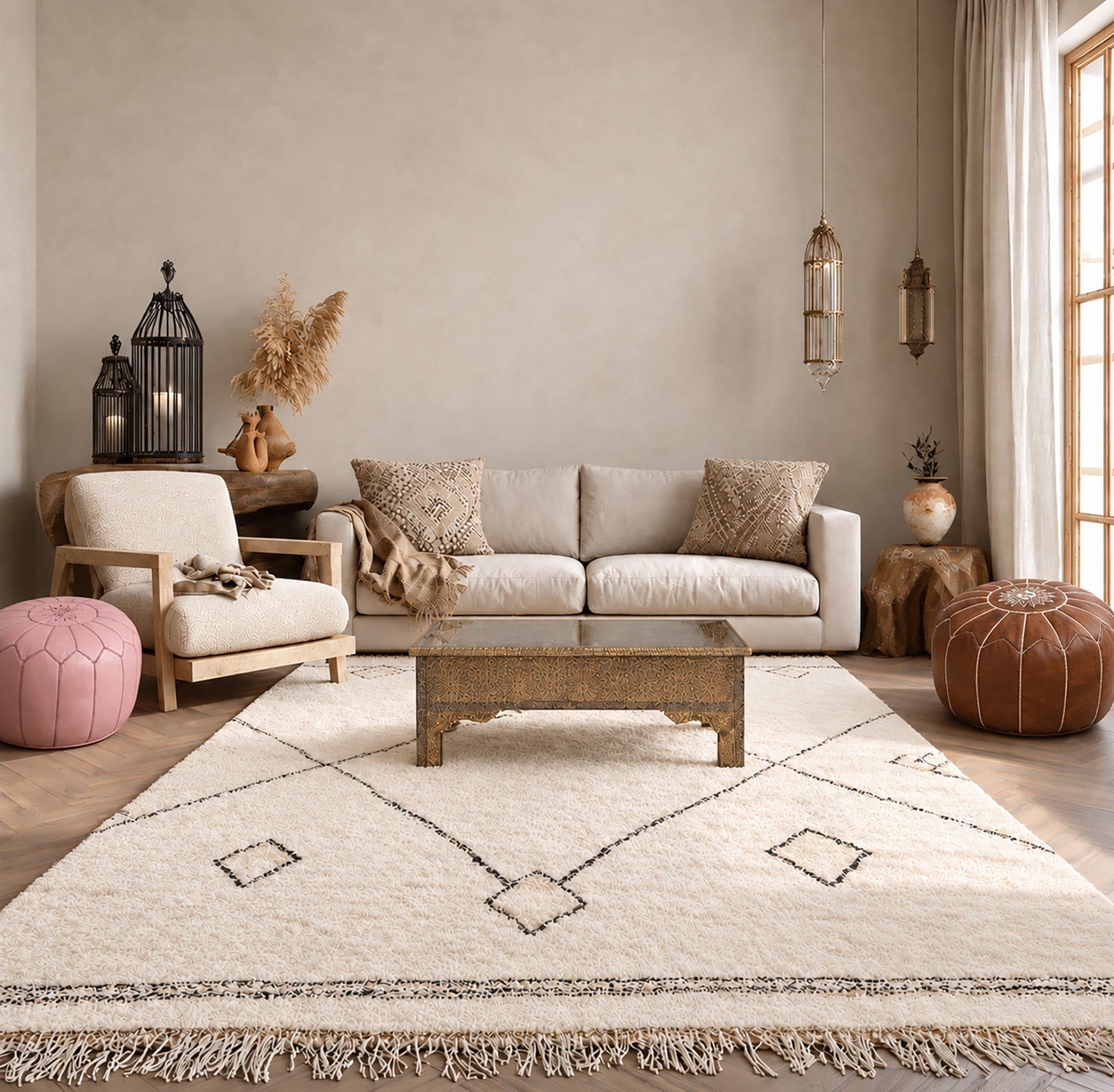 Moroccan Leather Poufs – Badia Design Inc.