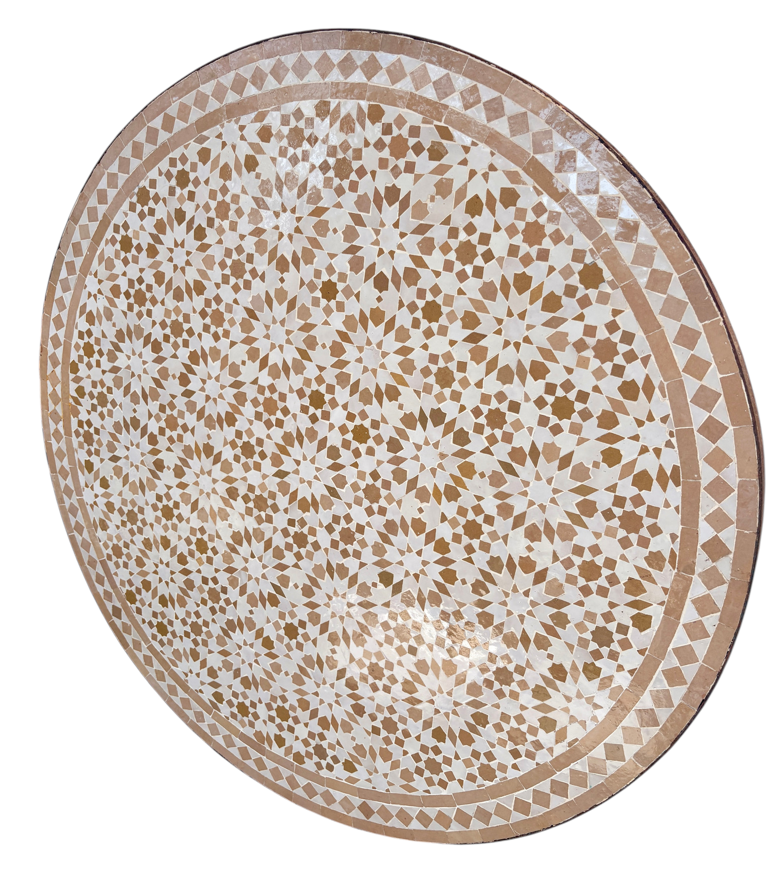 39" Multi Beige Zellige Mosaic Table Top
