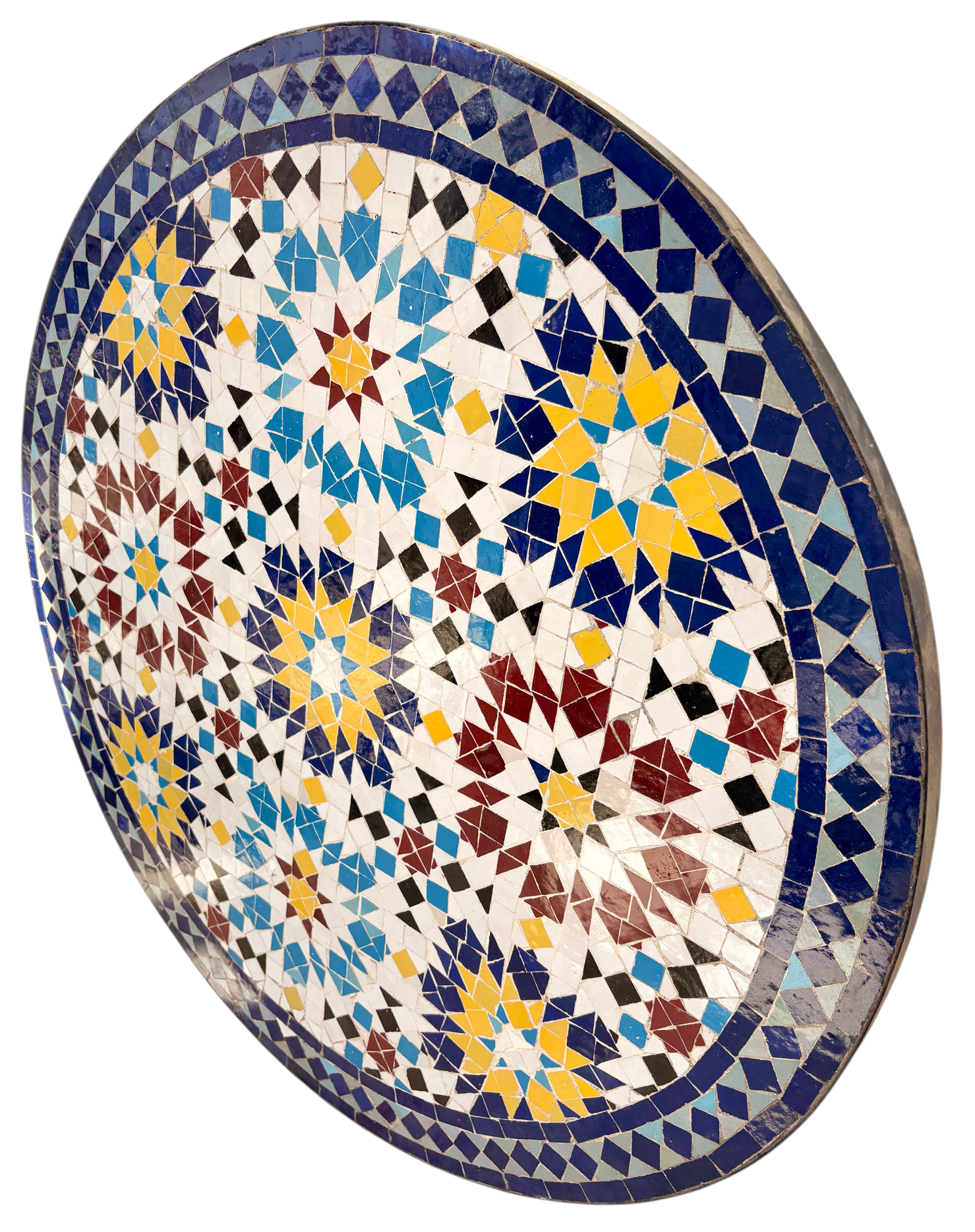 39" Multi Sunflower Zellige Mosaic Table Top
