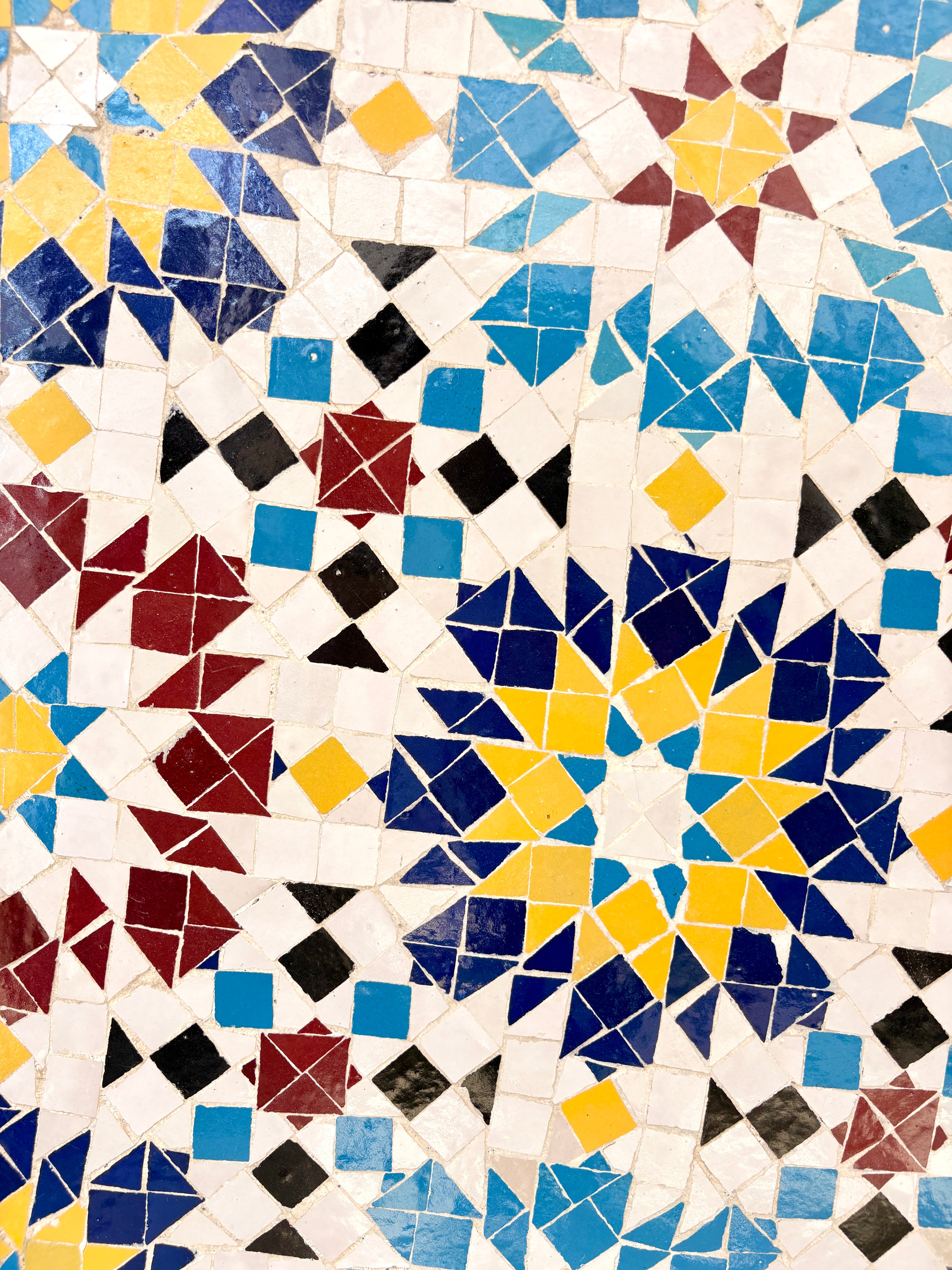 39" Multi Sunflower Zellige Mosaic Table Top