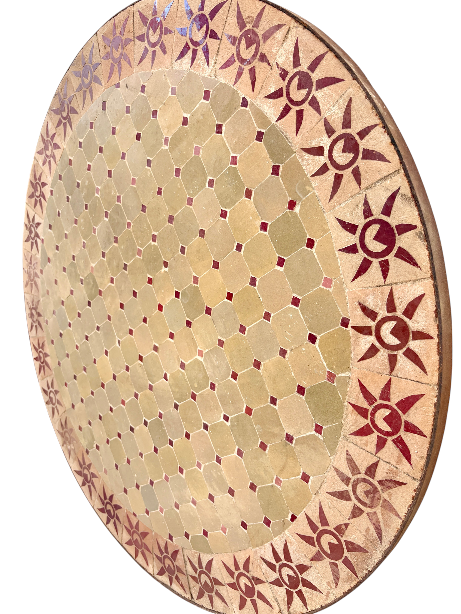 39" Multi Beige Zellige Mosaic Table Top