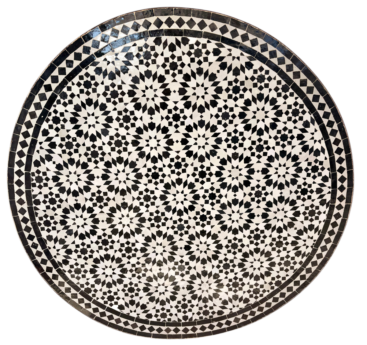 39" Multi Noir Zellige Mosaic Table Top