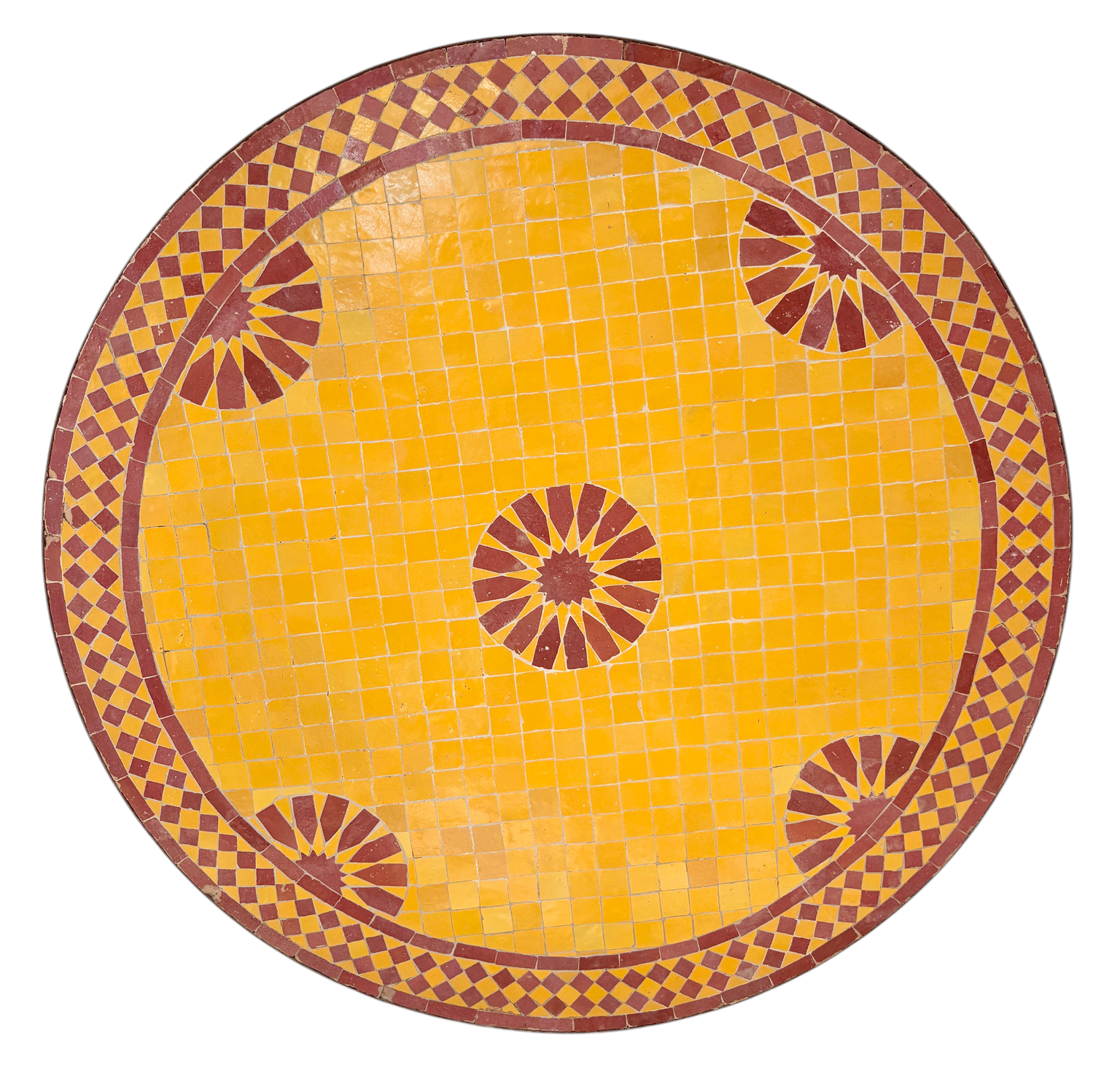 39" Multi Sunflower Zellige Mosaic Table Top