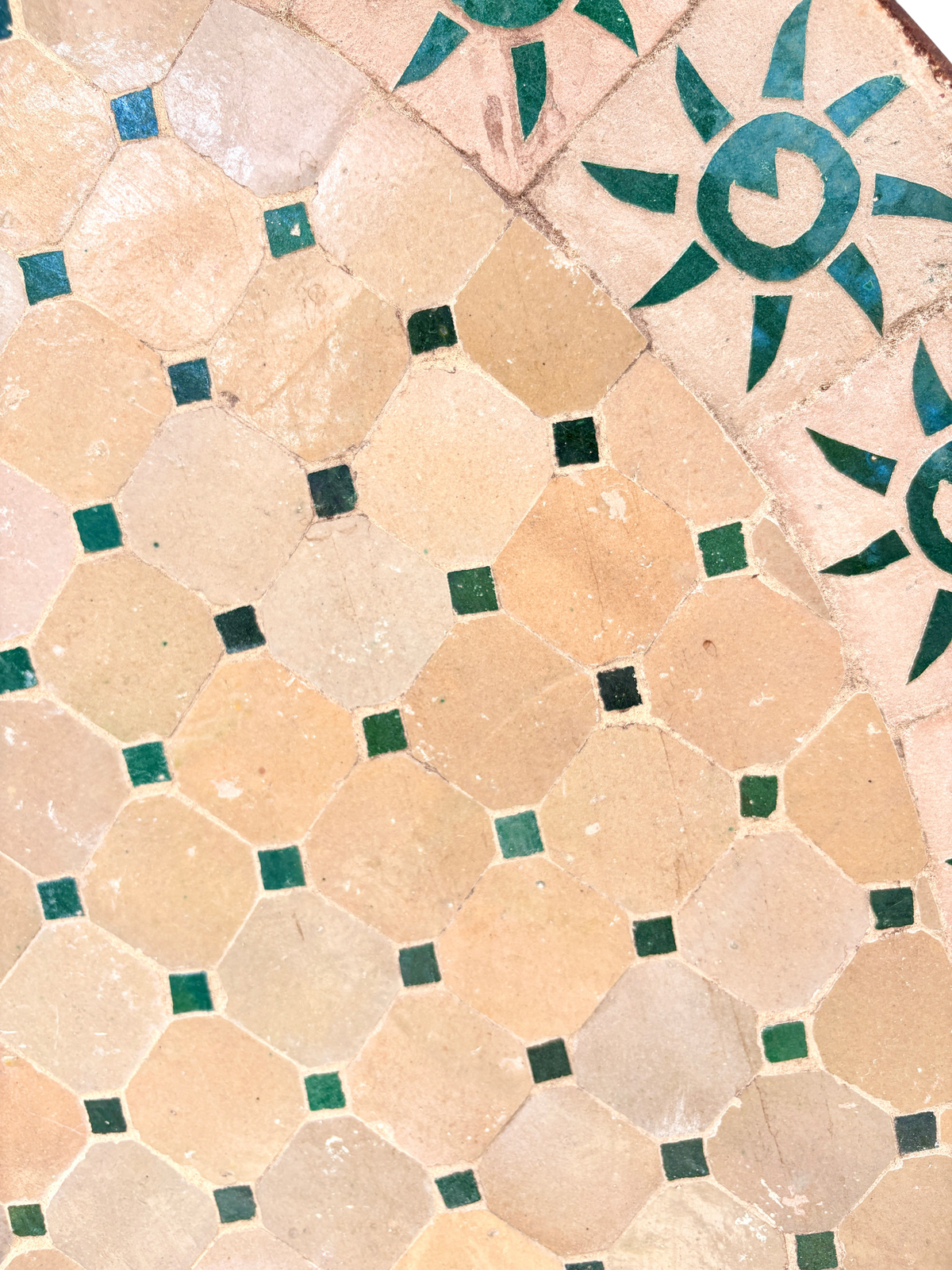39" Multi Beige Zellige Mosaic Table Top