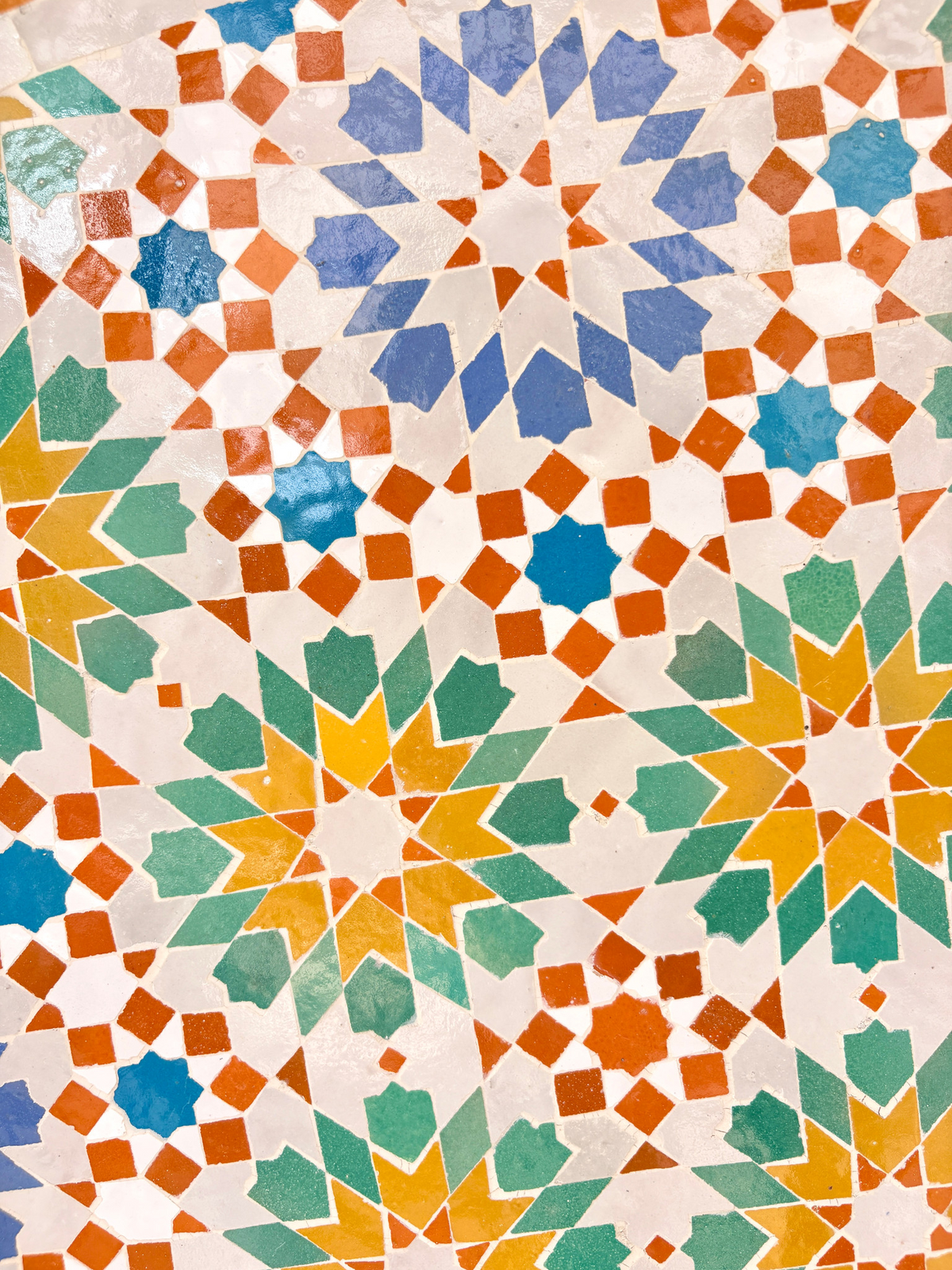 48" Multi Aqua Zellige Mosaic Table Top