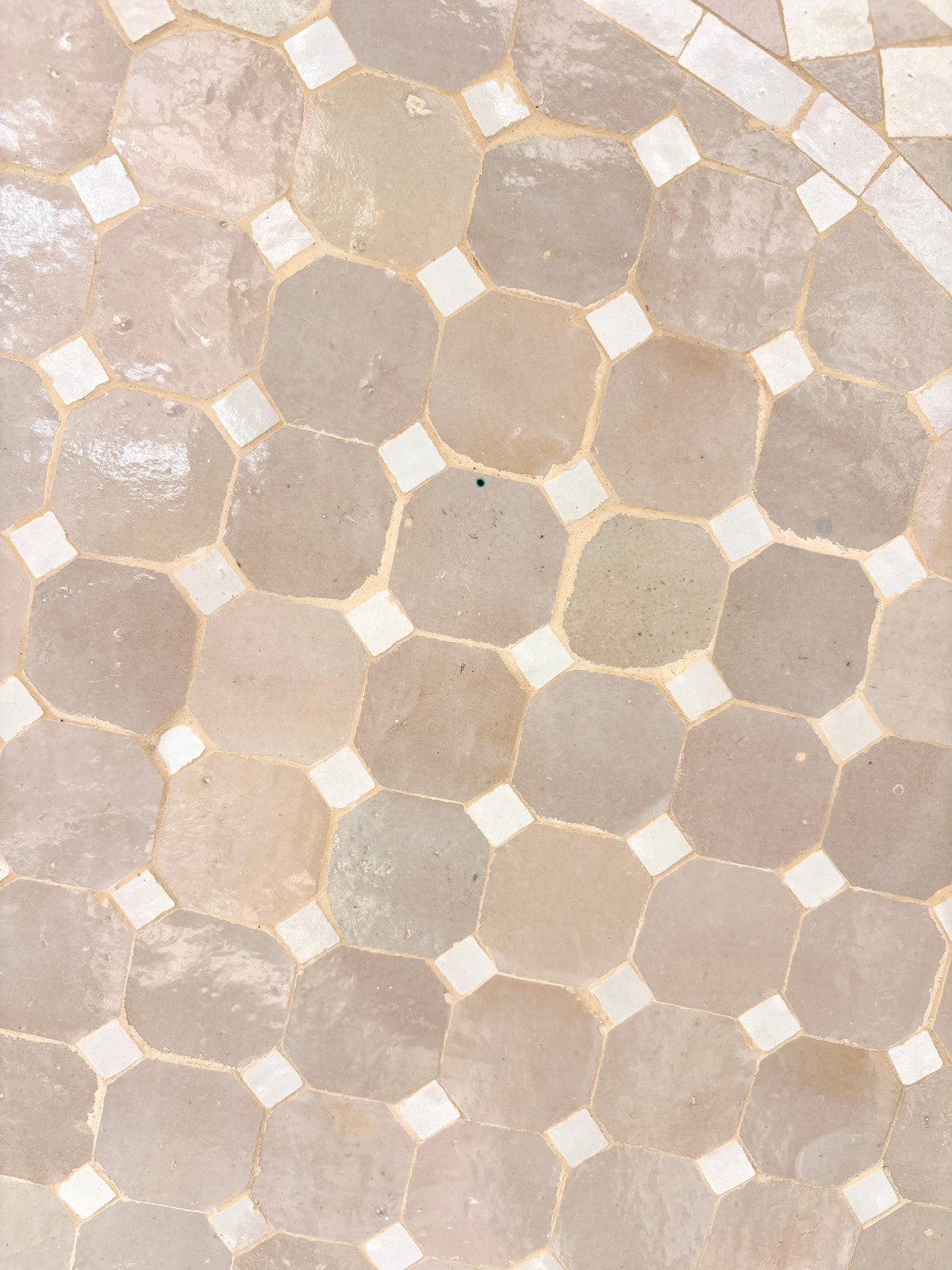 48" Beige Zellige Mosaic Table Top