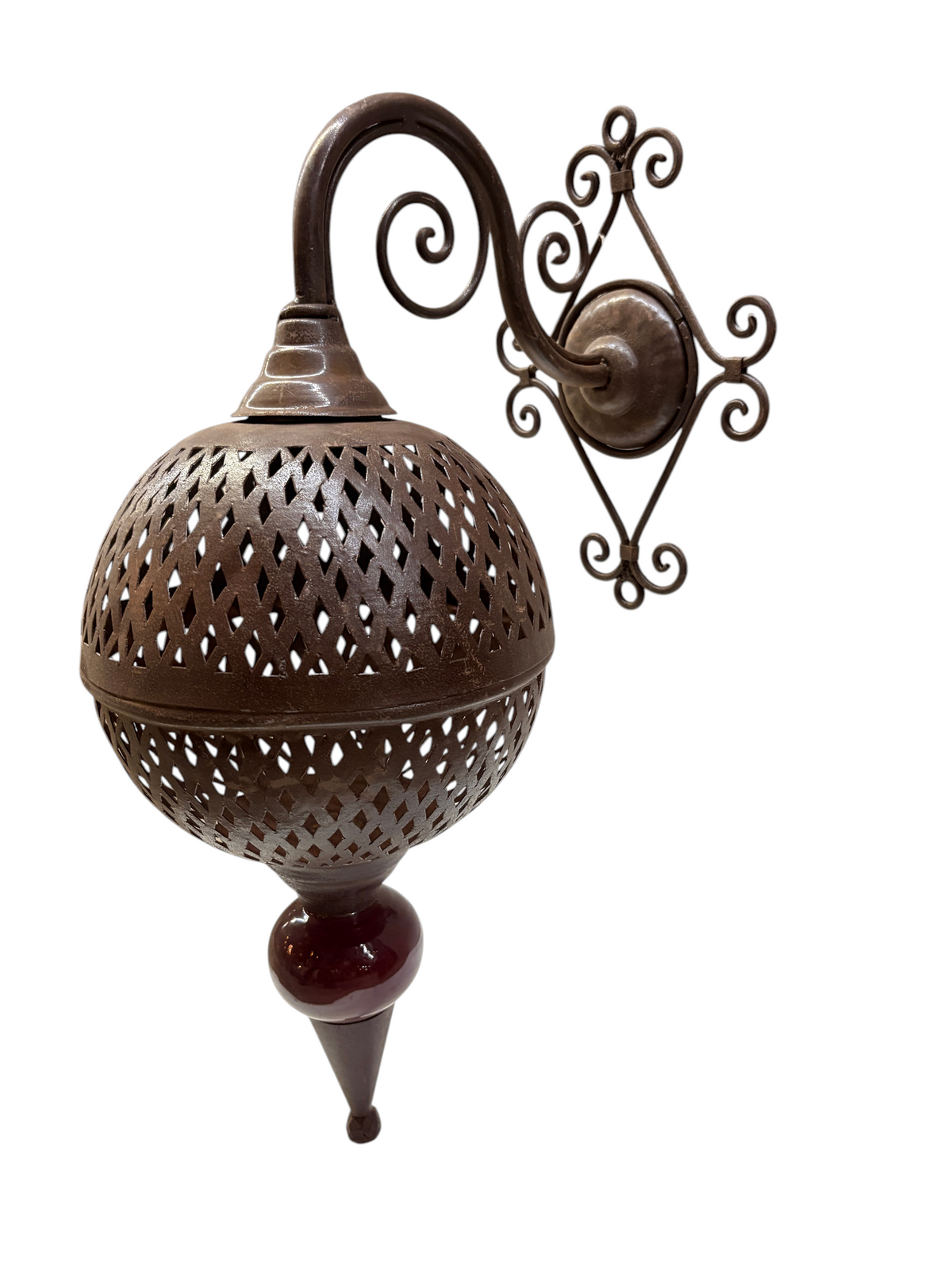 Moroccan Wall Sconce with Metal and Ceramic Ball