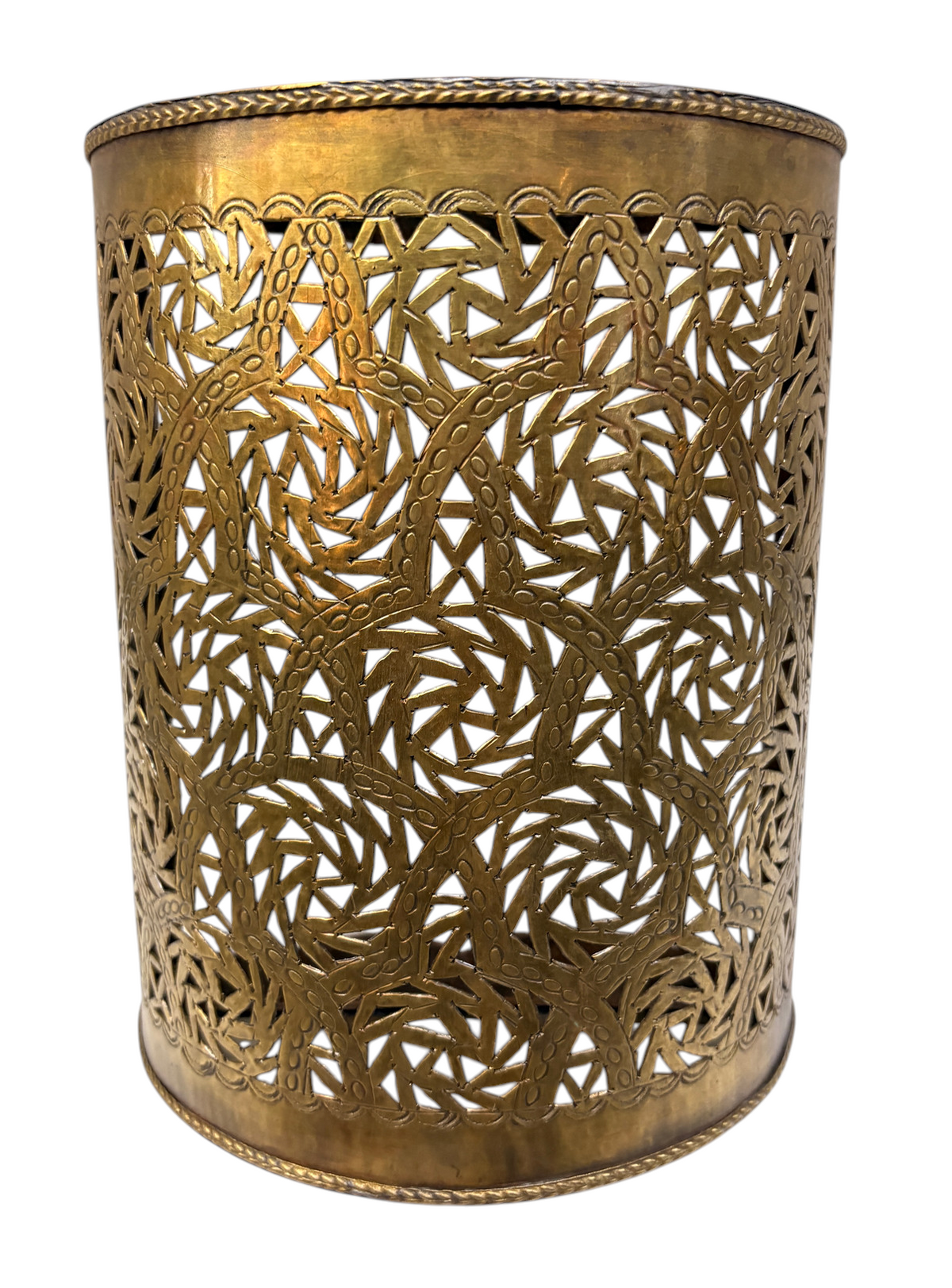 Brass Pinwheel Cylinder Sconce