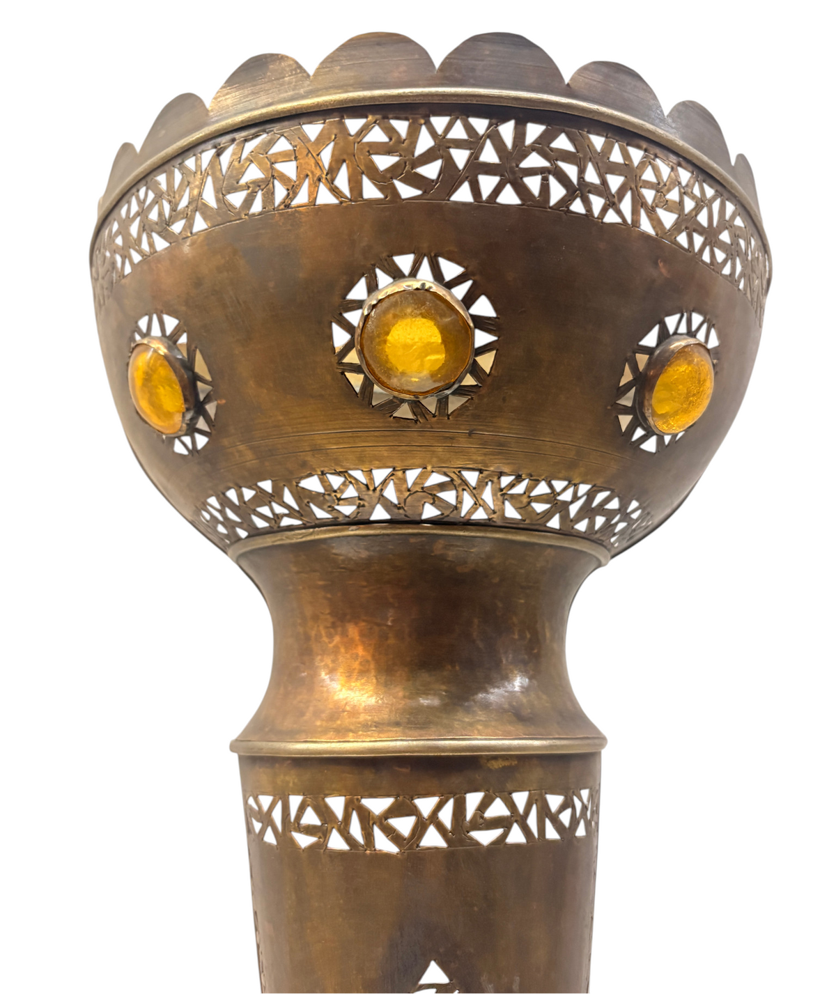 Tall Brass and Silver Wall Sconce