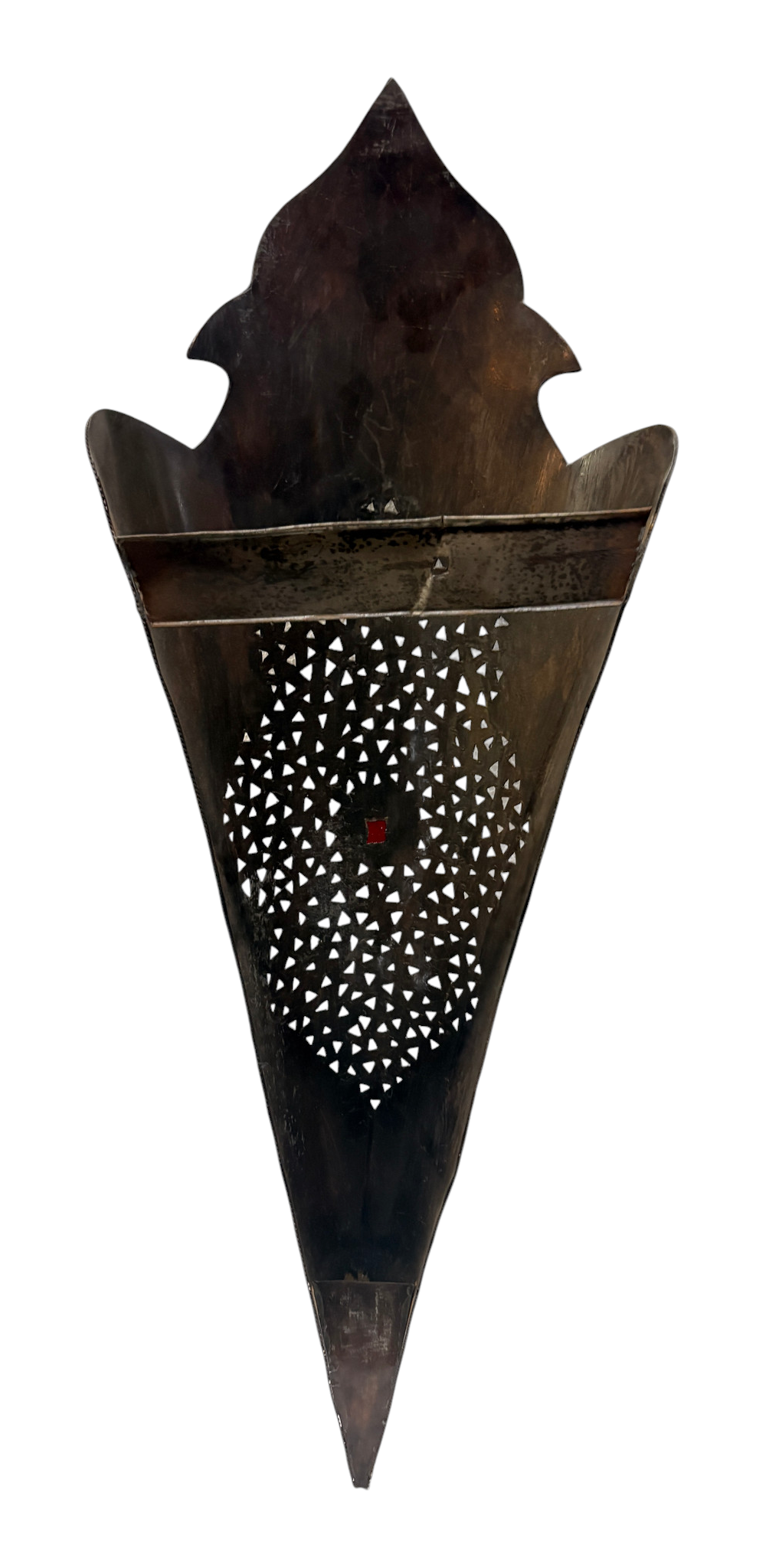 Copper Crested Cone Sconce with Medallion Accent