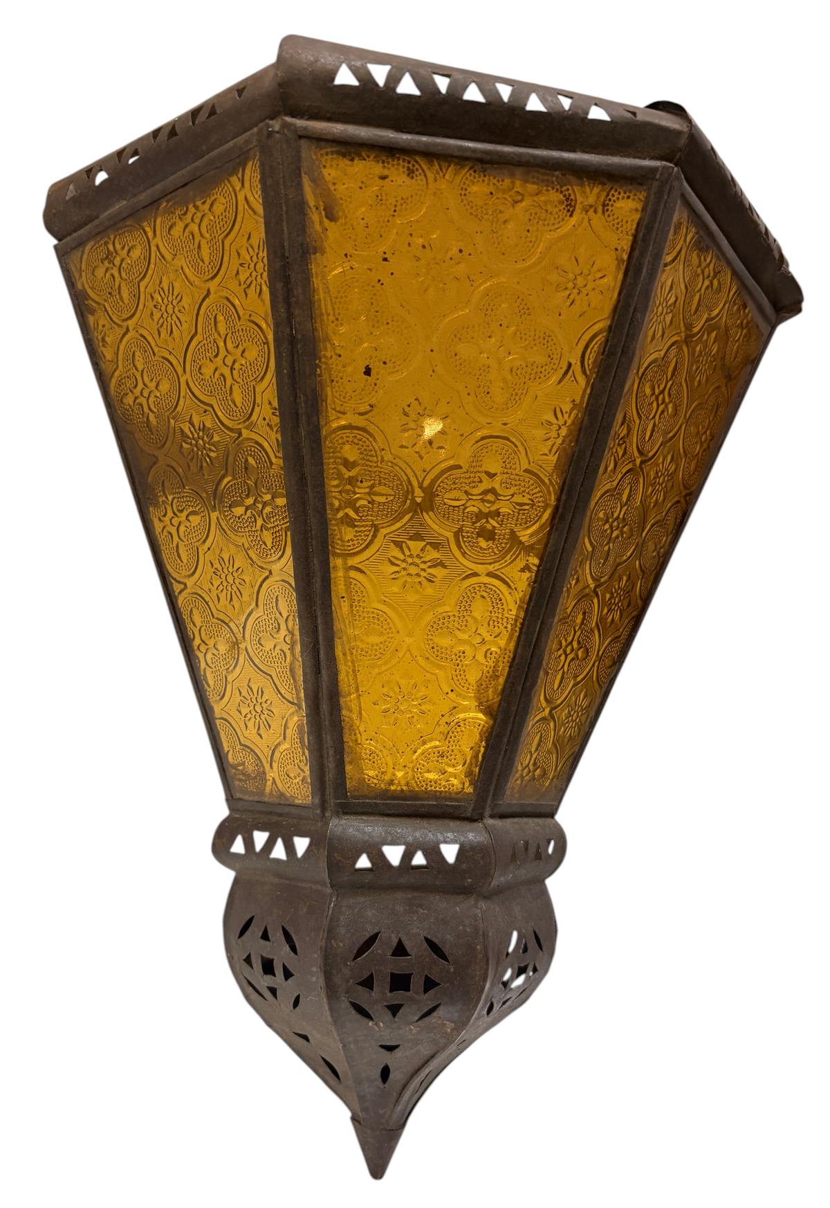 Fan-Shaped Stained Glass Sconce