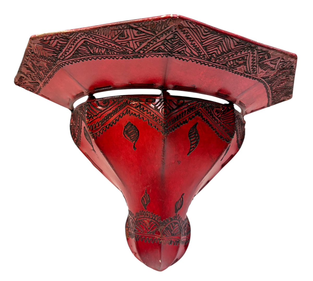 Dyed Henna Sconce with Etched Roof Panel