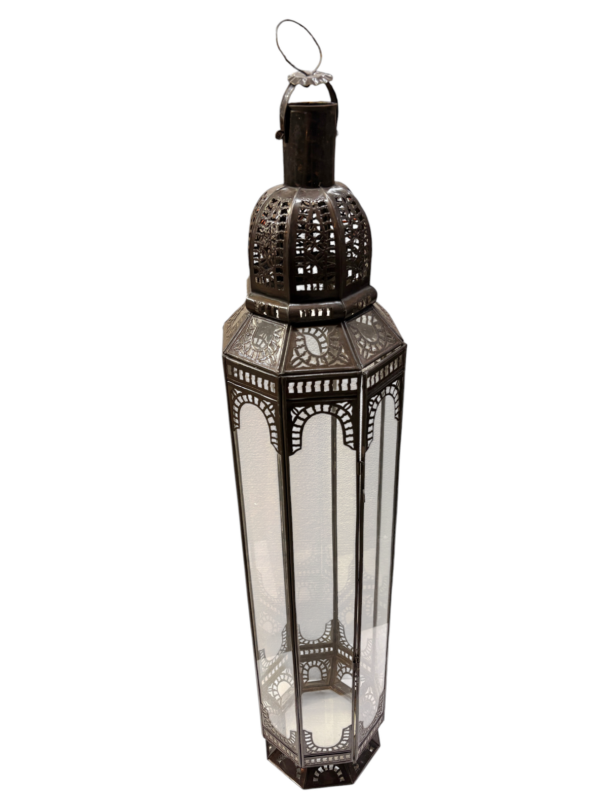 Tall Standing Lantern with Clear Glass