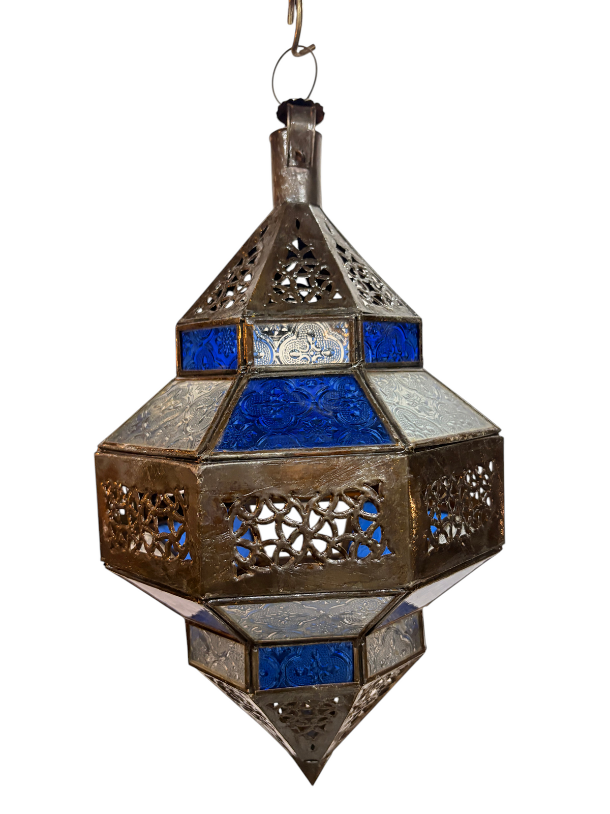 Hanging Multi Color Glass Lantern