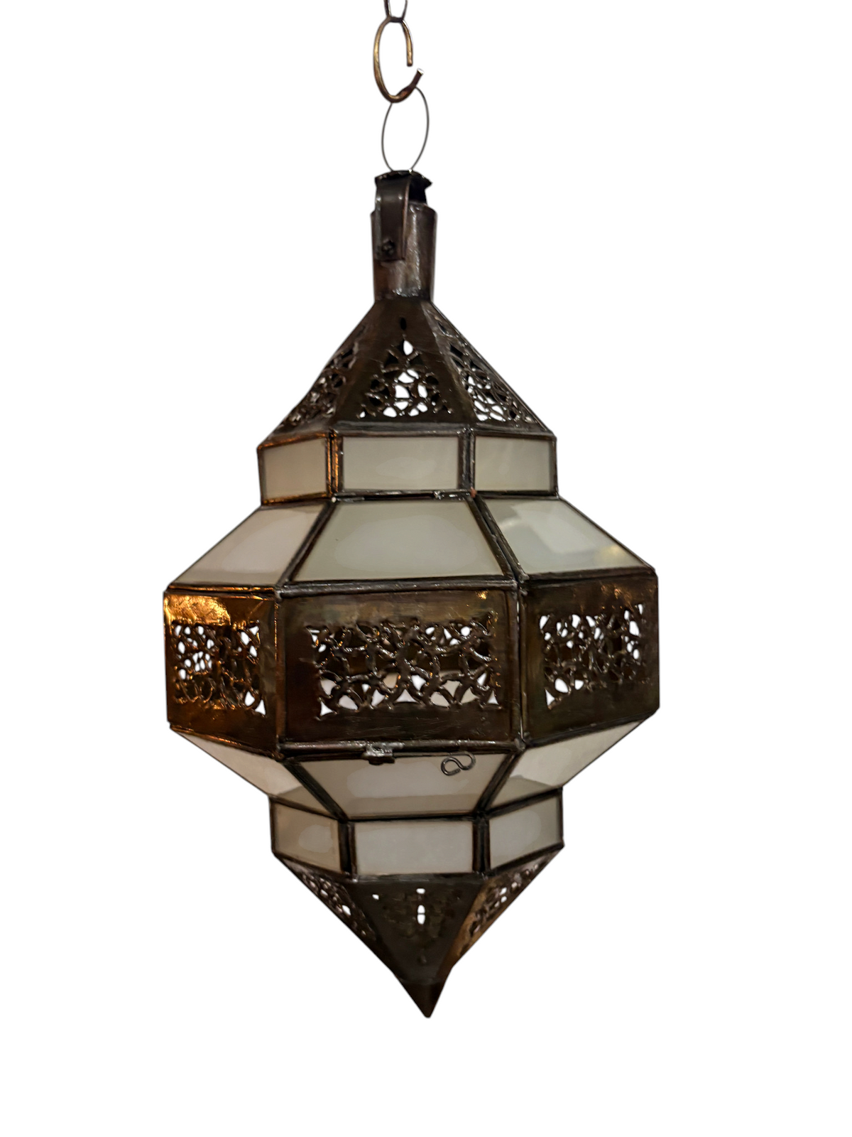 Hanging Multi Color Glass Lantern