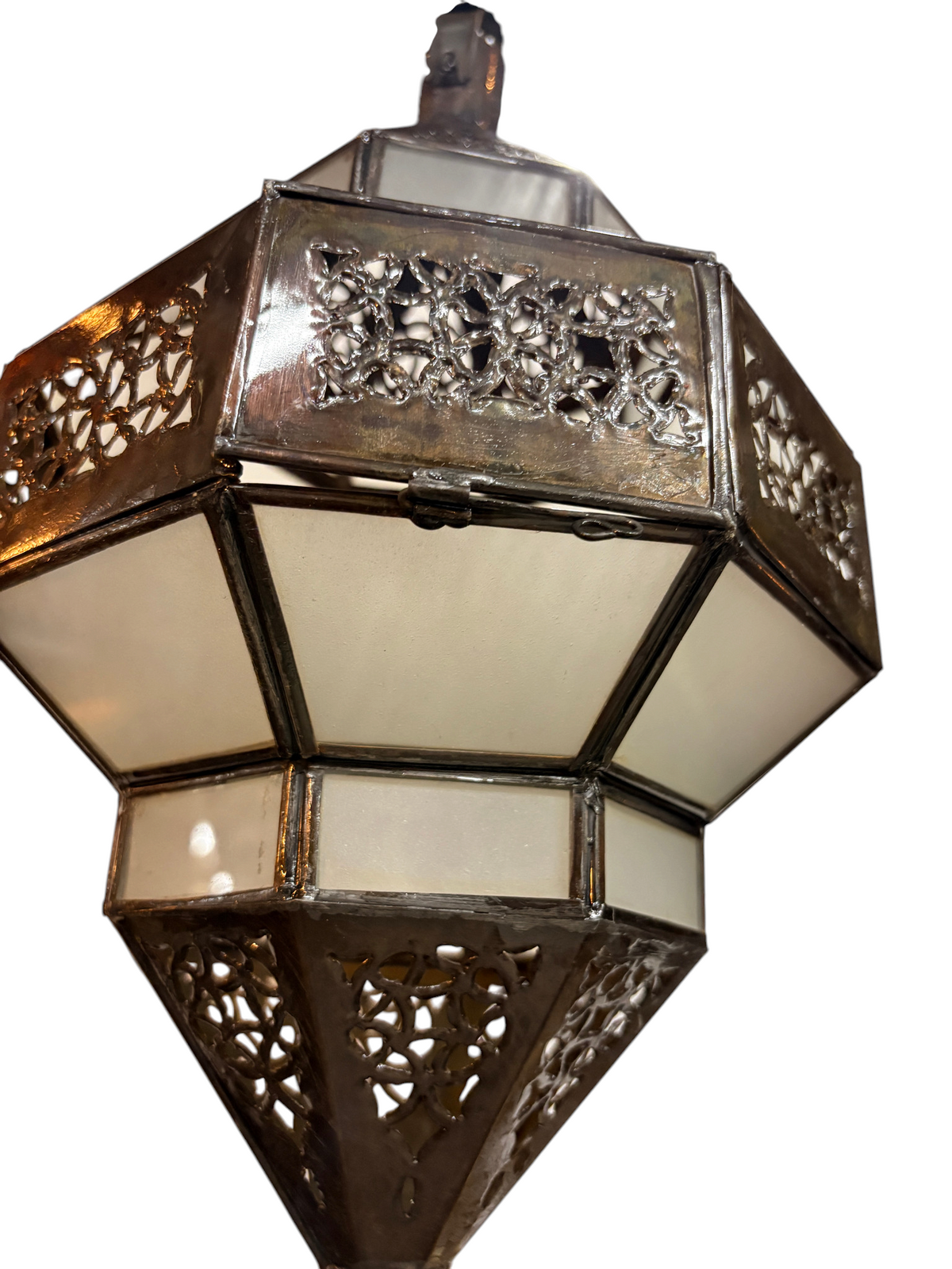 Hanging Multi Color Glass Lantern