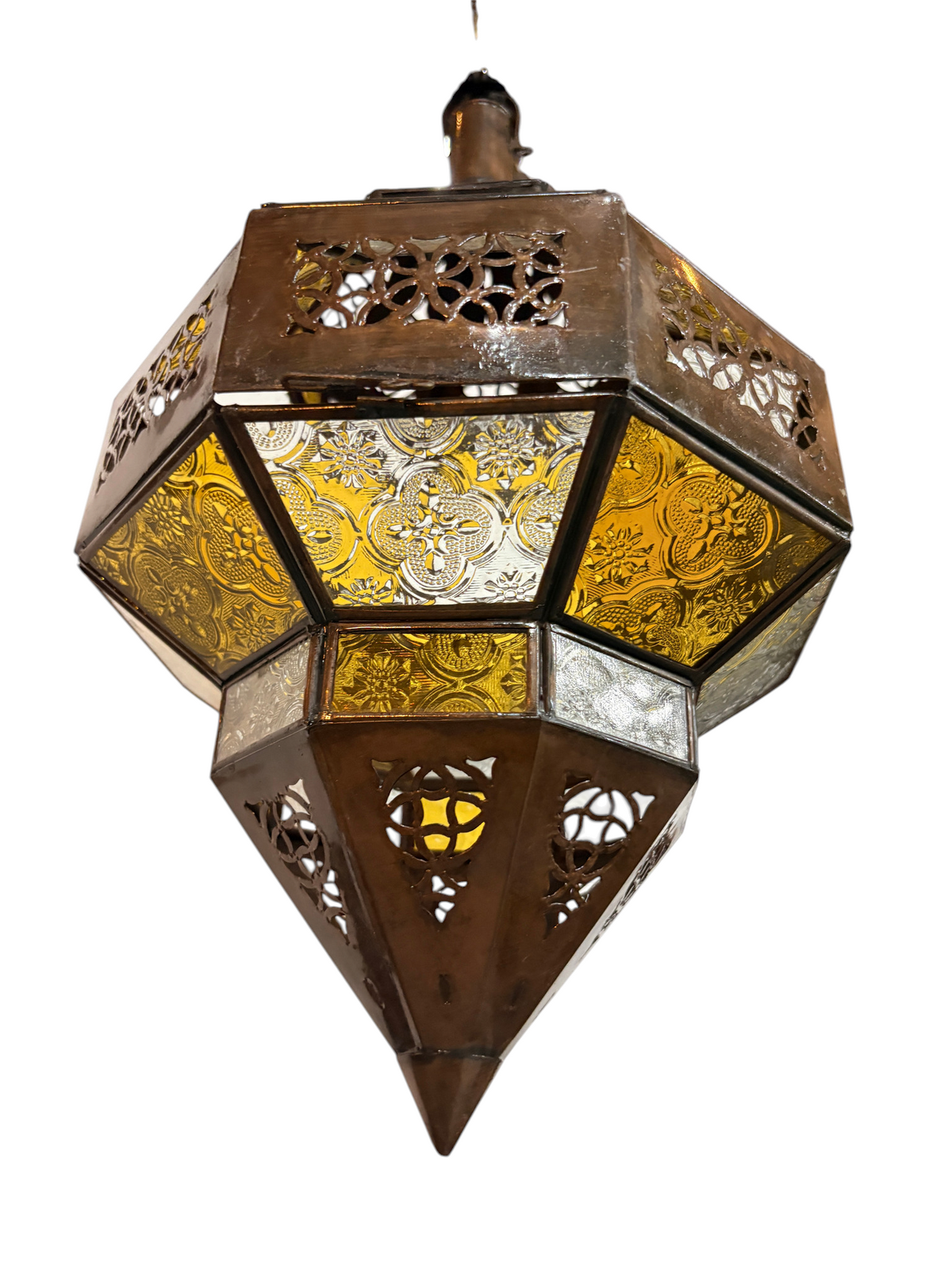 Hanging Multi Color Glass Lantern