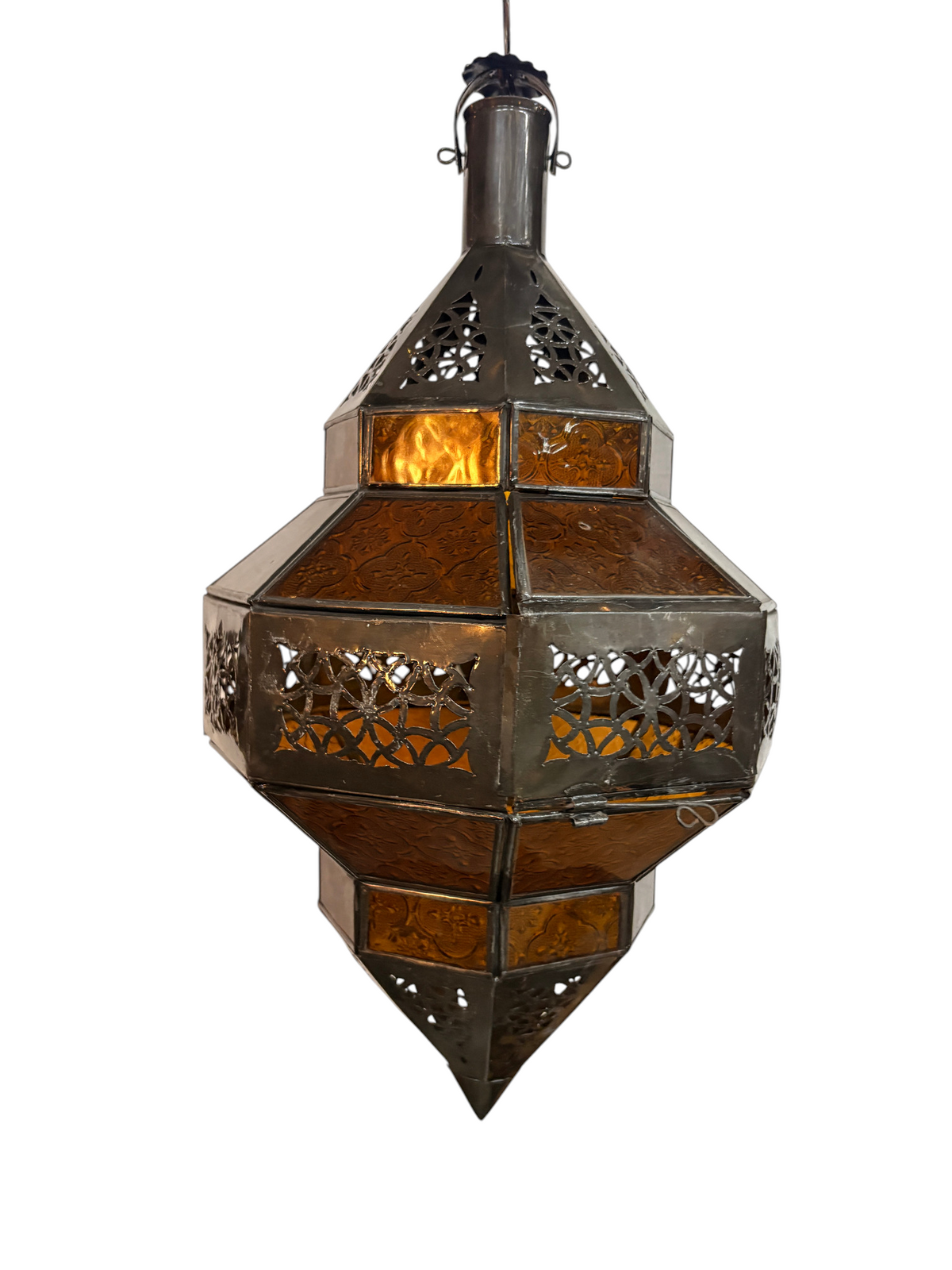 Hanging Multi Color Glass Lantern
