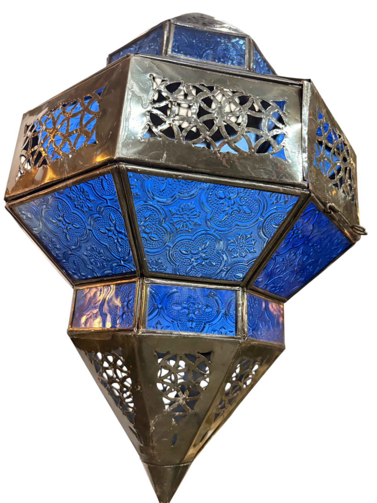 Hanging Multi Color Glass Lantern