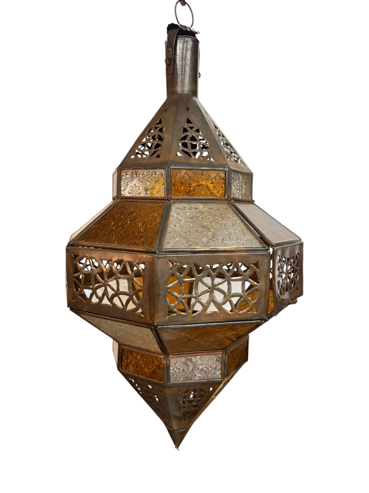 Hanging Multi Color Glass Lantern
