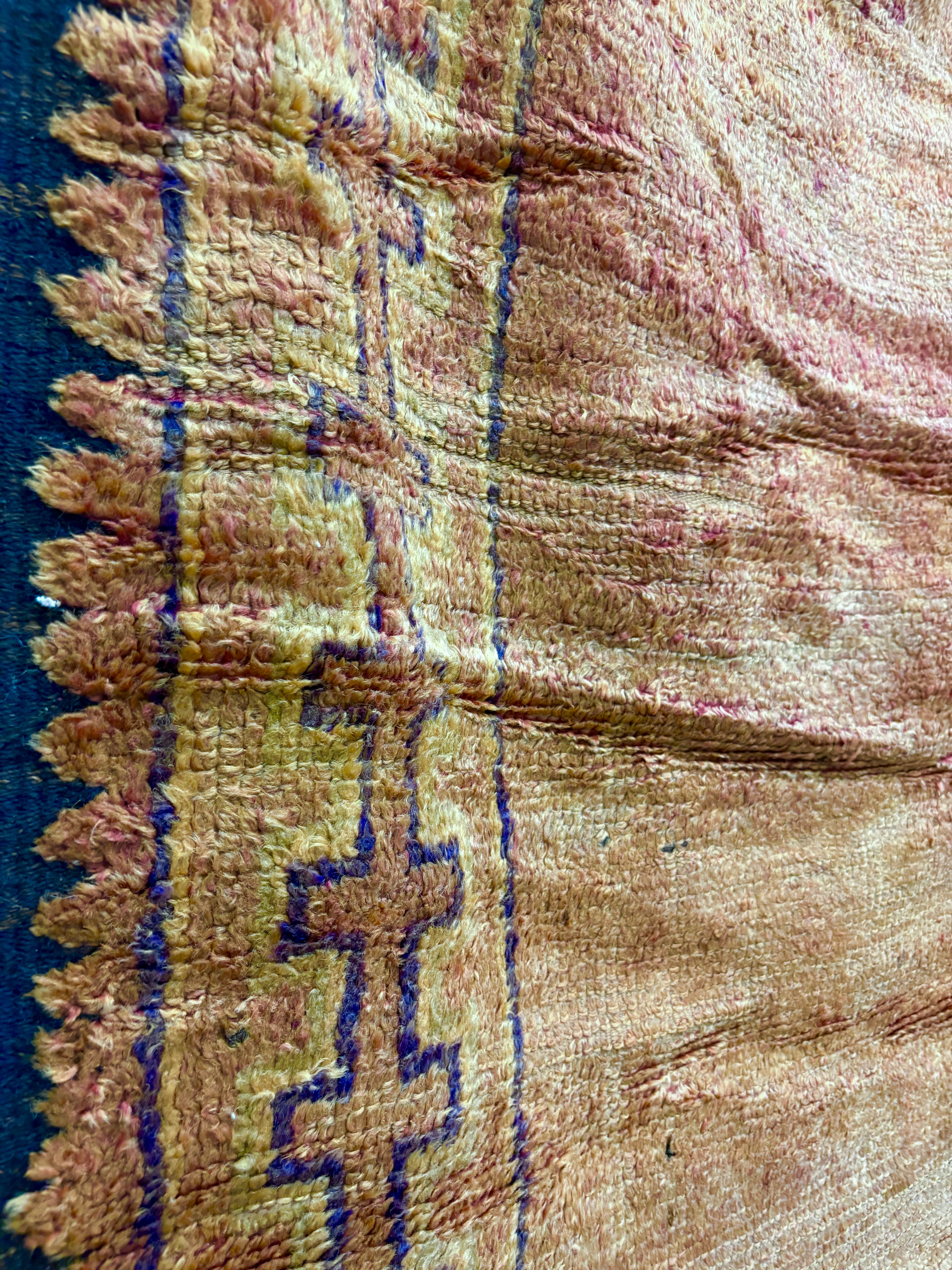 Vintage Aït Bou Ichaouen Rug in Burnt Sienna Wool