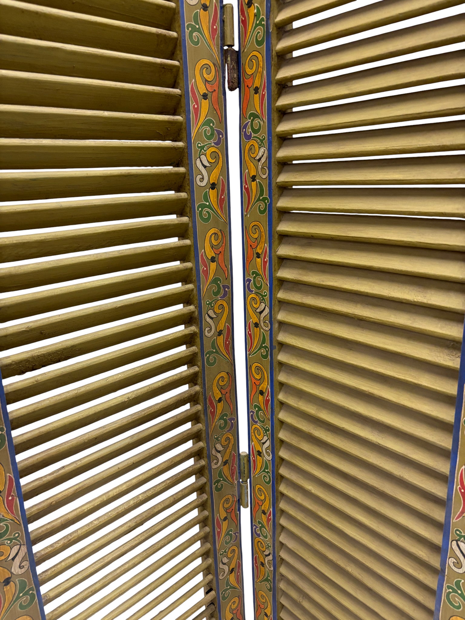 Hand Painted Cedar Screen Divider