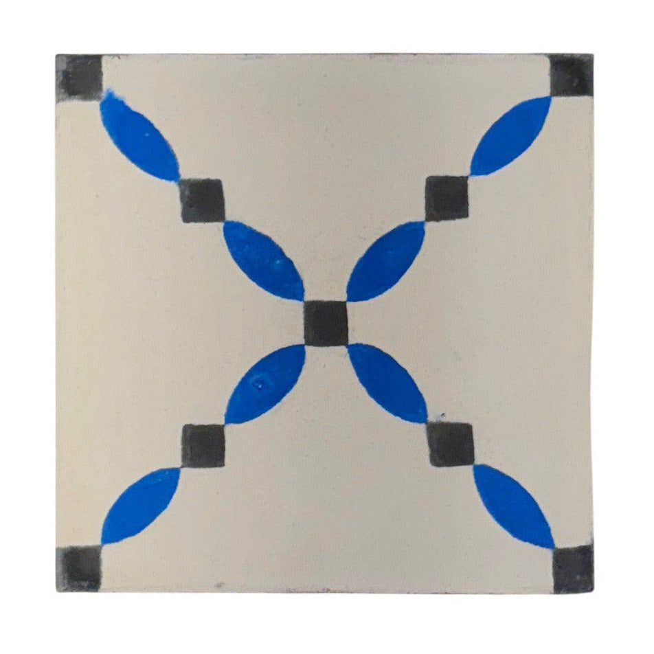 Almond (Blanca + Turquoise + Noir) Cement Tile