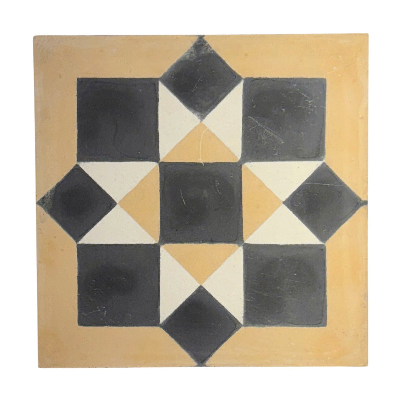 Domino (Beige + Noir + Creme) Cement Tile