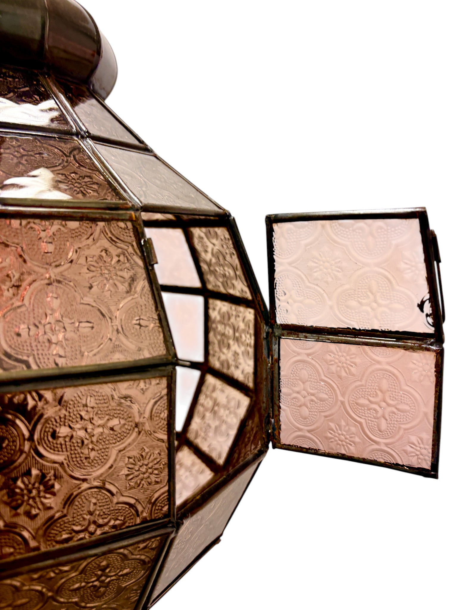 Embossed Stained Glass Oblong Lamp