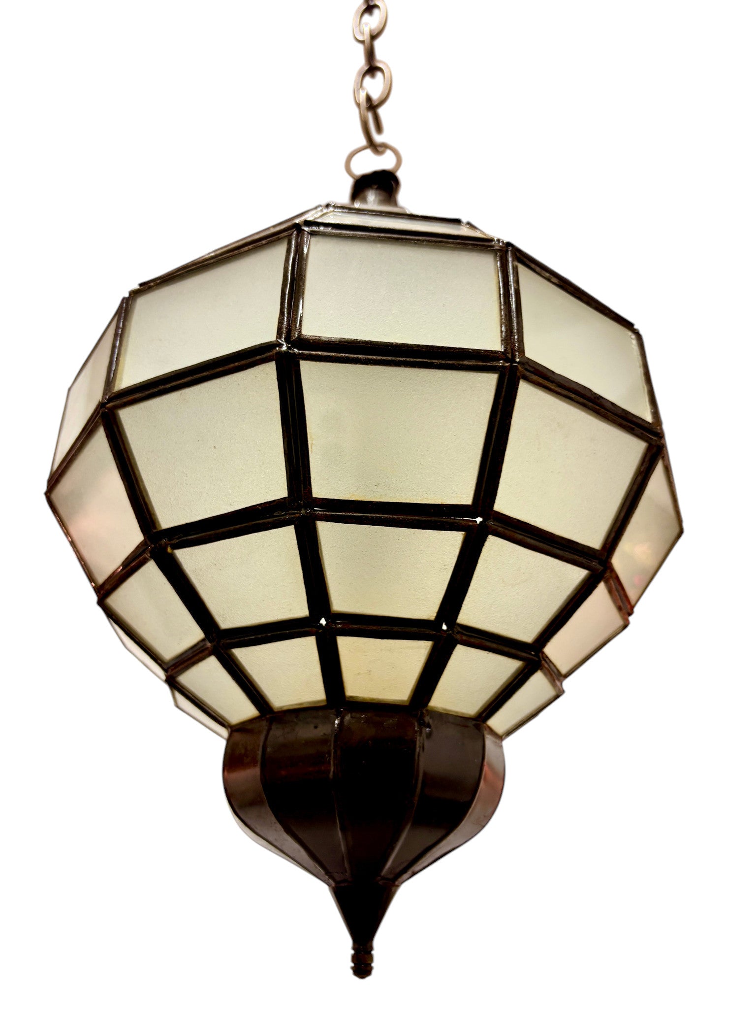 Embossed Stained Glass Oblong Lamp