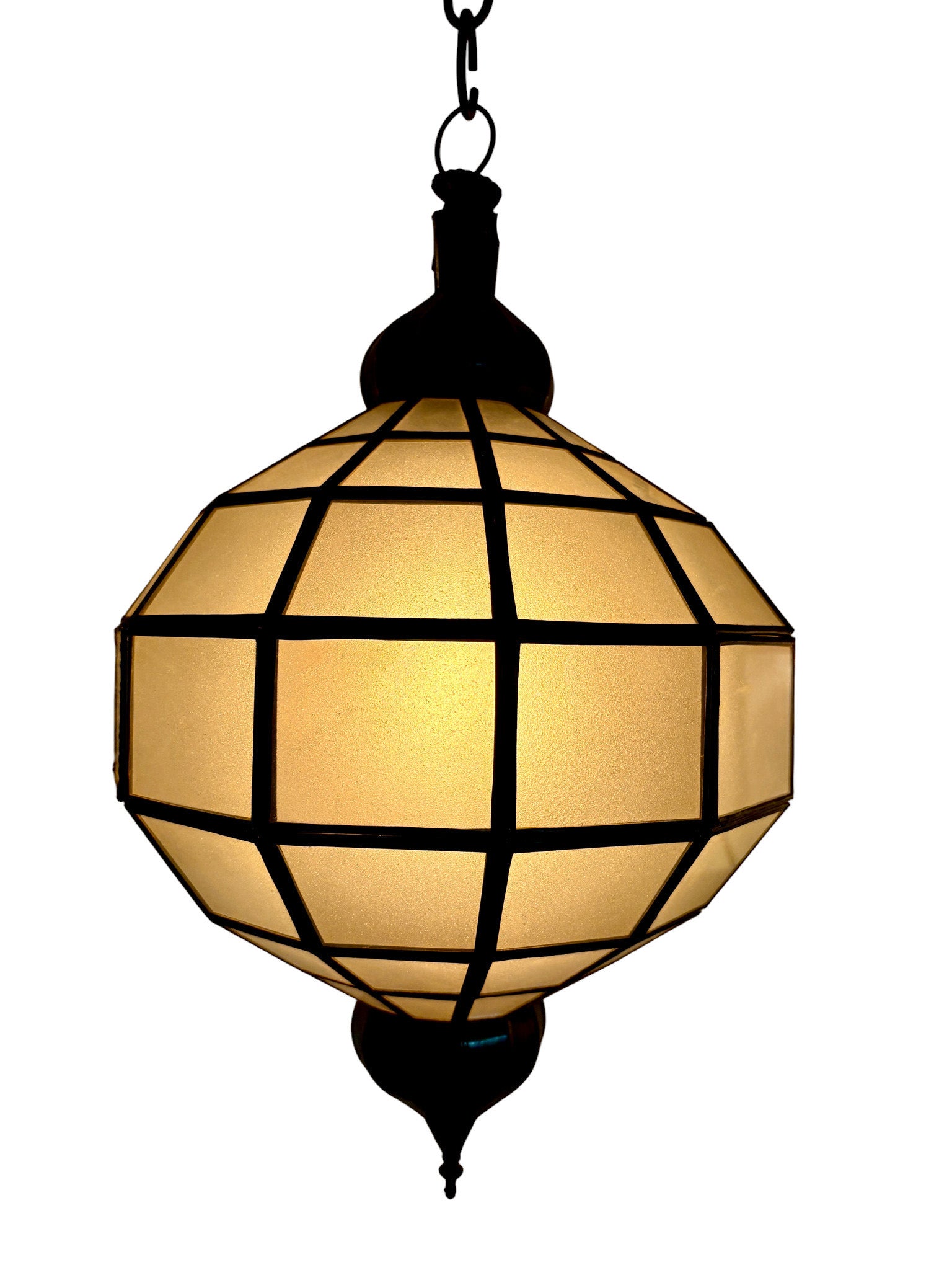 Embossed Stained Glass Oblong Lamp