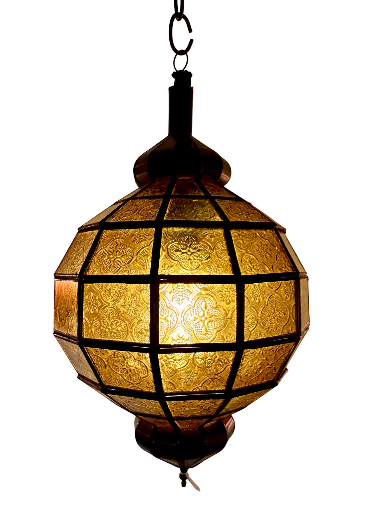 Embossed Stained Glass Oblong Lamp