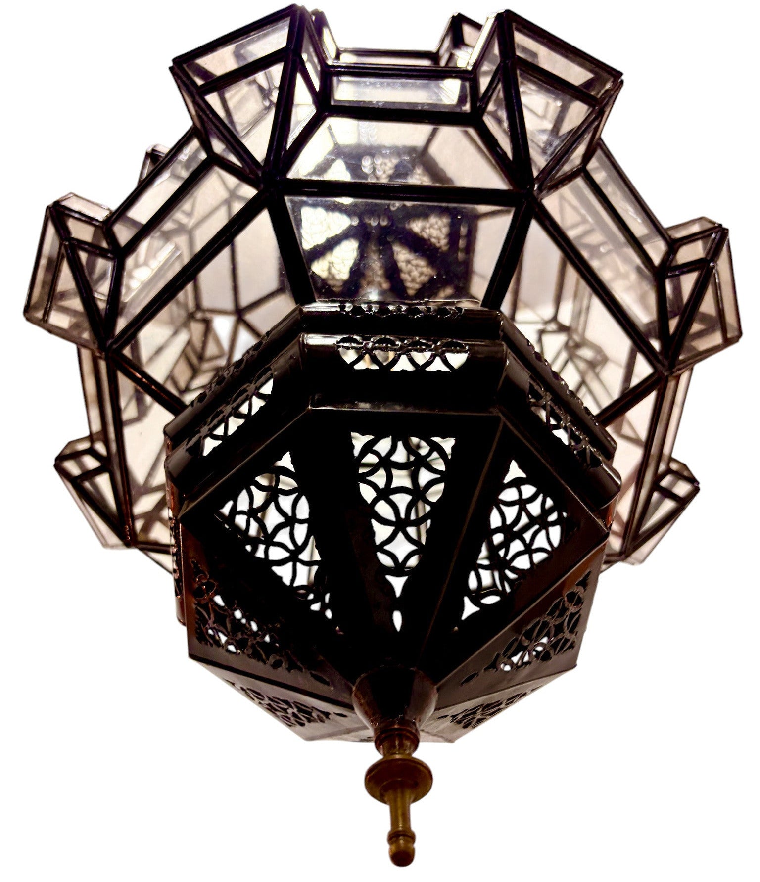 Tall Clear Geometric Lamp