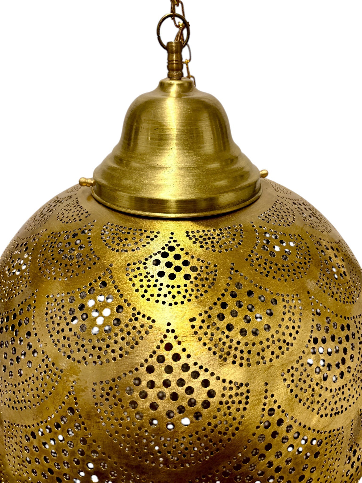 Fish Scale Brass Sphere Light Fixture