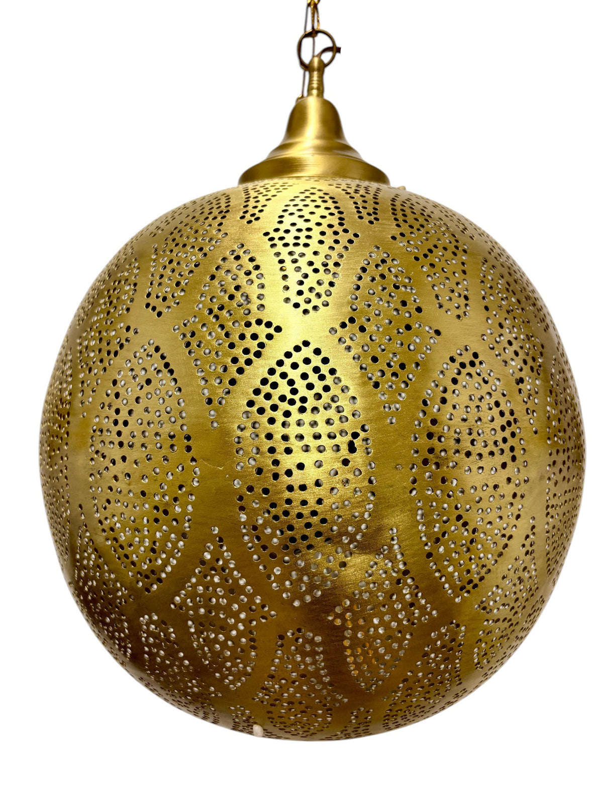 Arabesque Brass Sphere Light Fixture