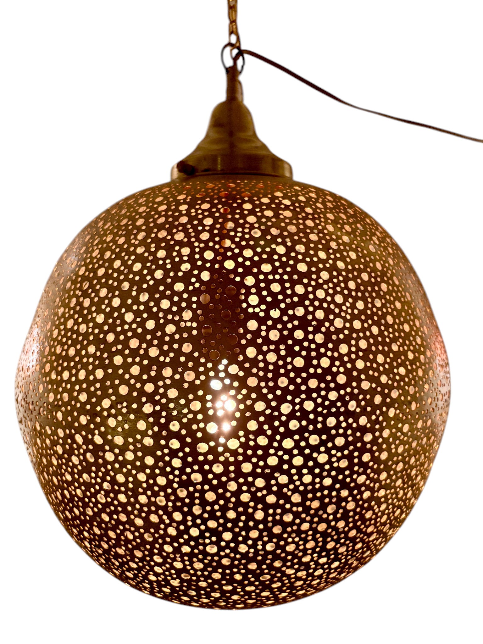 Polkadot Brass Sphere Light Fixture