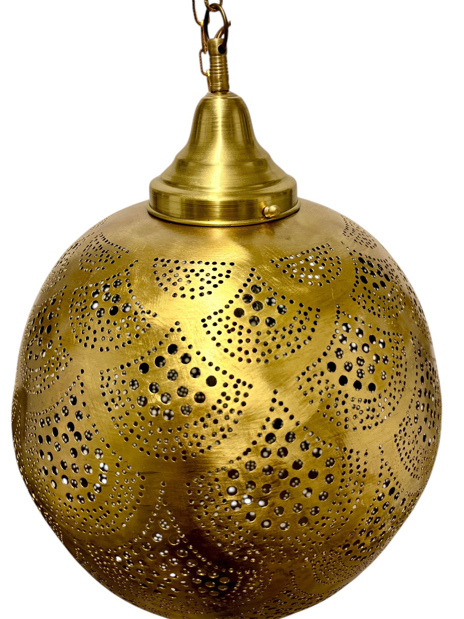 Fish Scale Brass Sphere Light Fixture