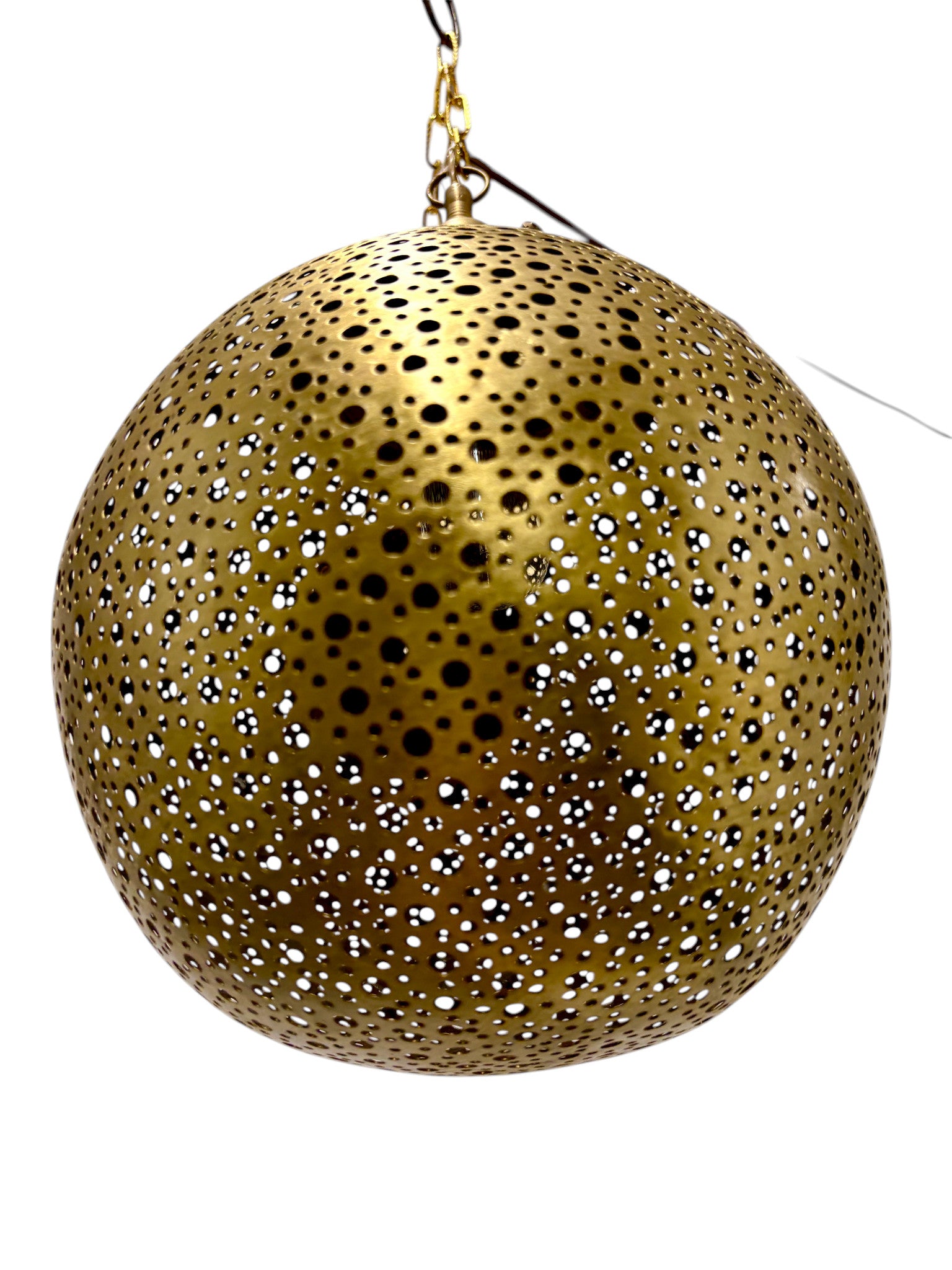 Polkadot Brass Sphere Light Fixture