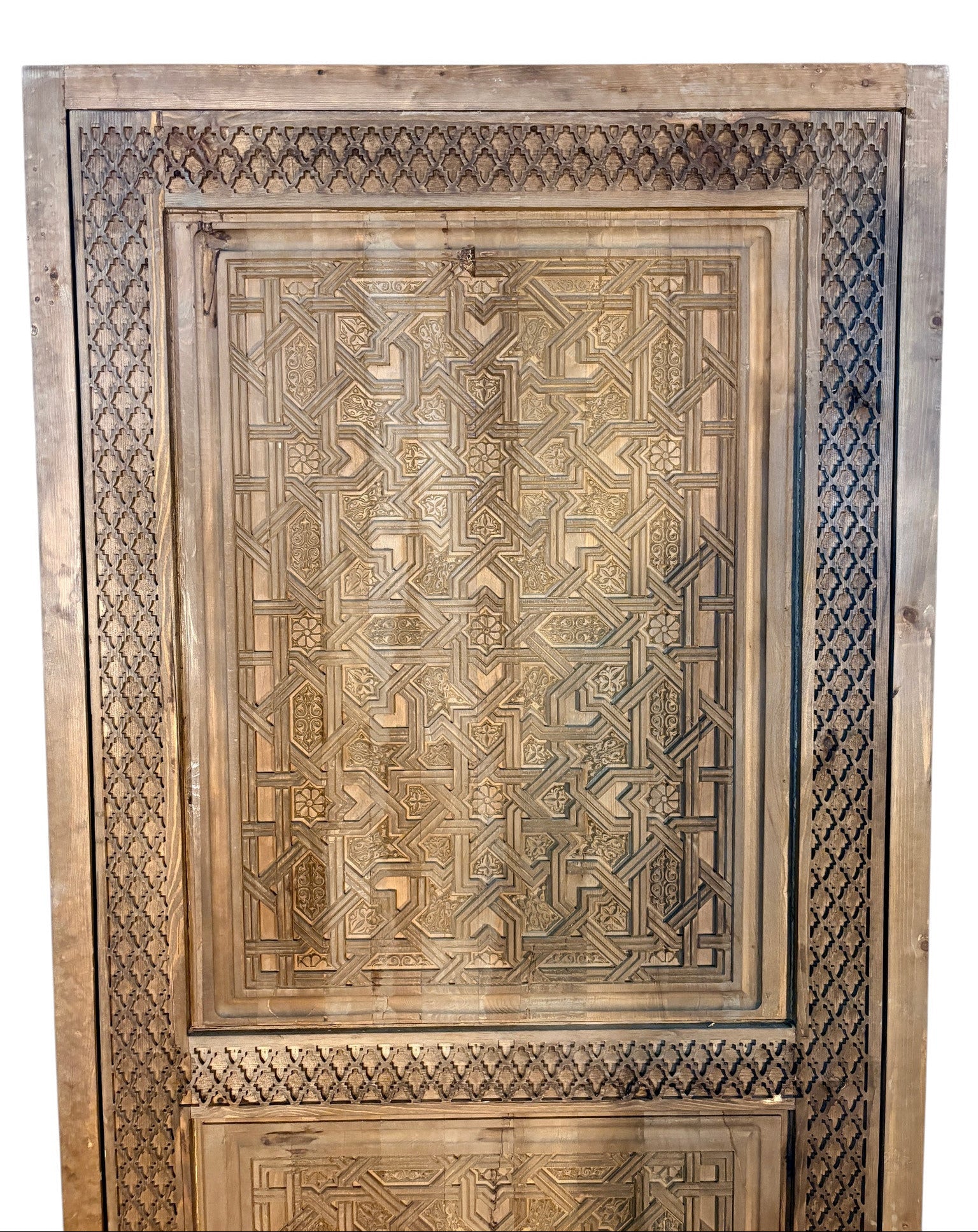 Alhambra Star Pattern Hand-Carved Moroccan Door