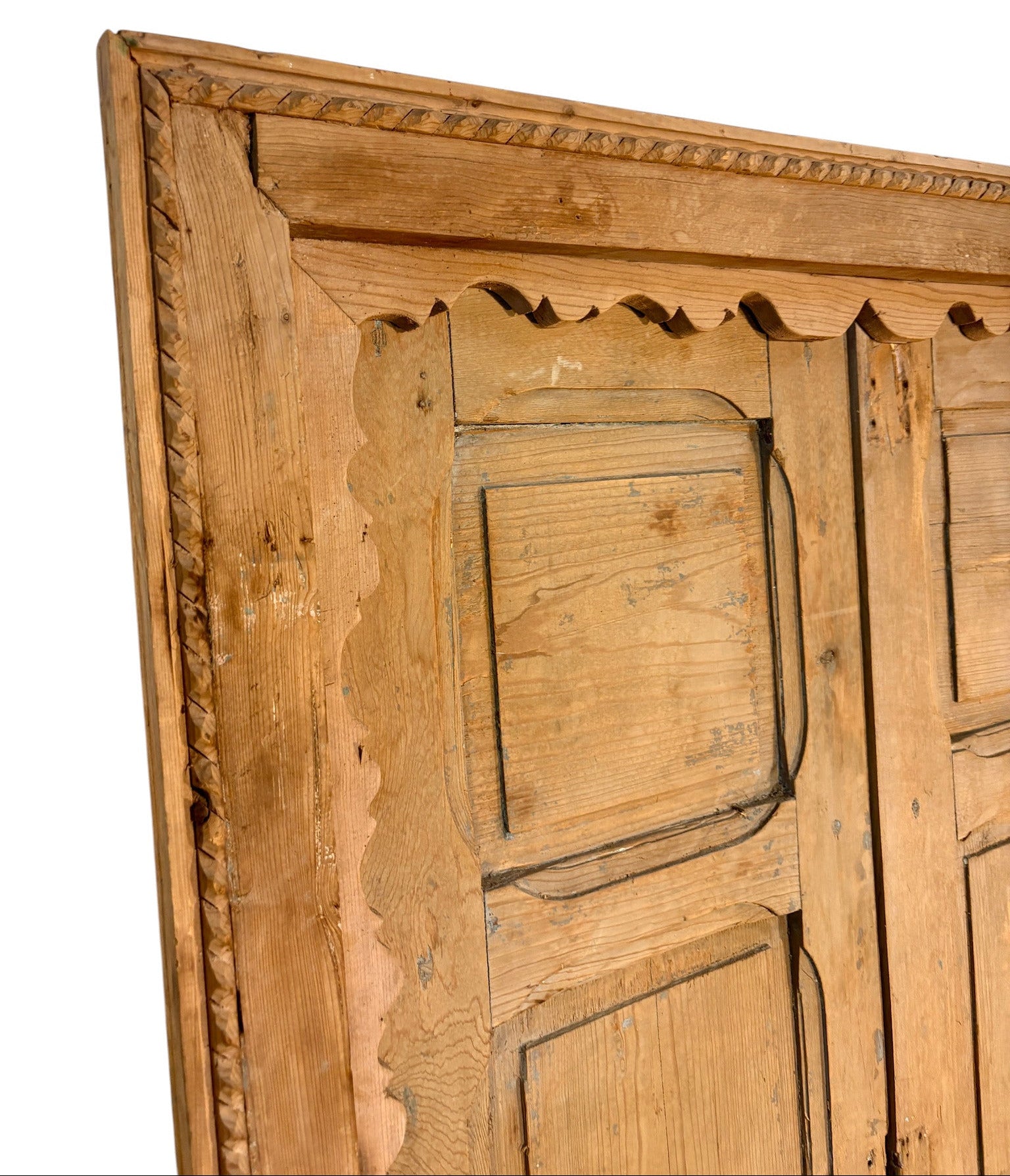 Antique Moroccan Double Doors with Scalloped Valance