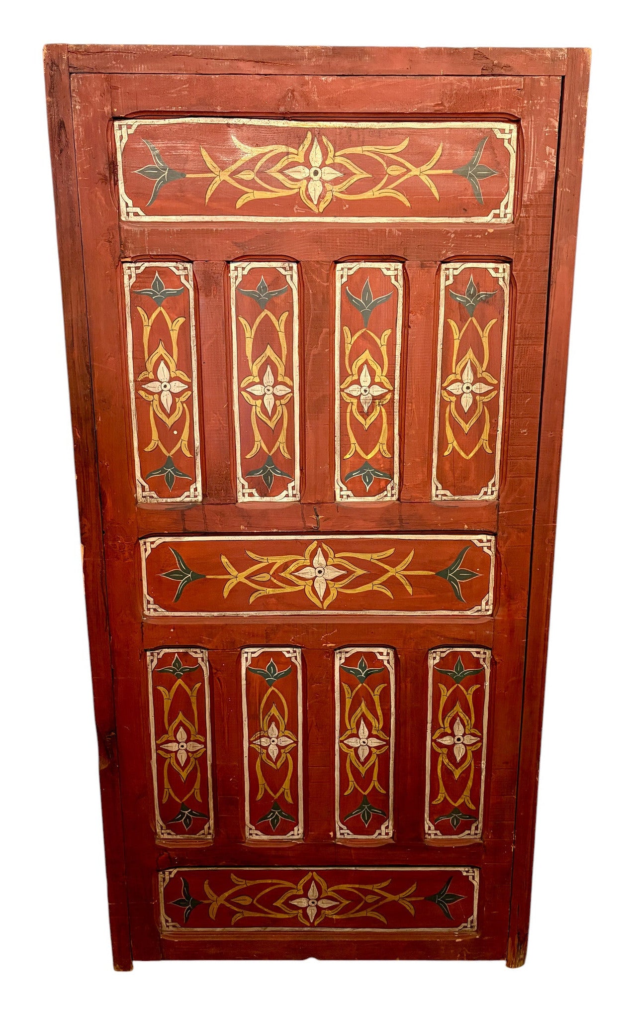 Antique Hand-Painted Andalusi Door with Horseshoe Arch