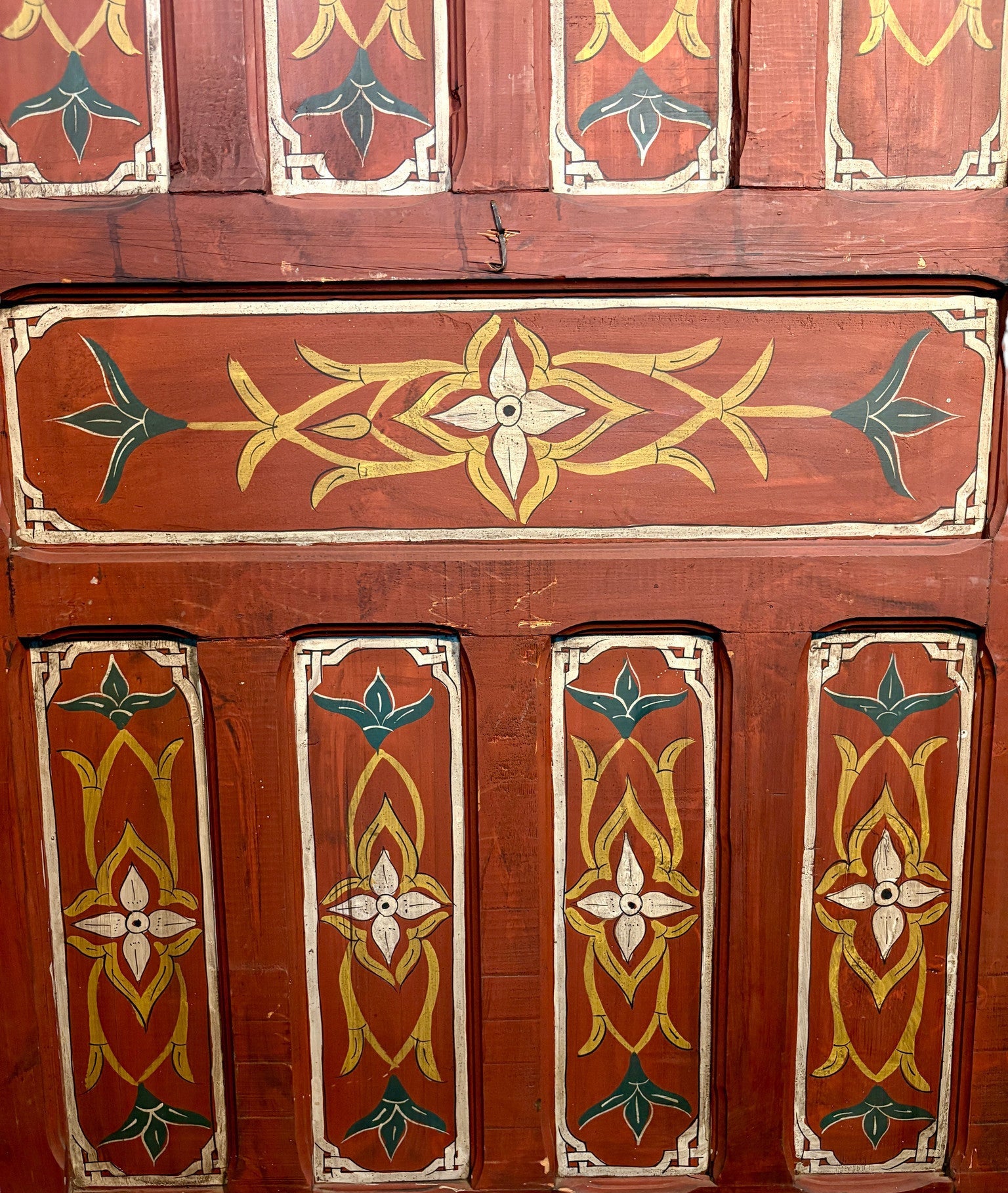 Antique Hand-Painted Andalusi Door with Horseshoe Arch