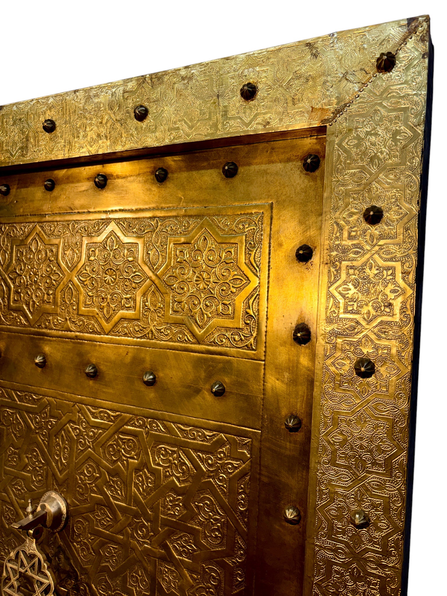 Solid Brass Door with Hand-Hammered Geometric Tooling