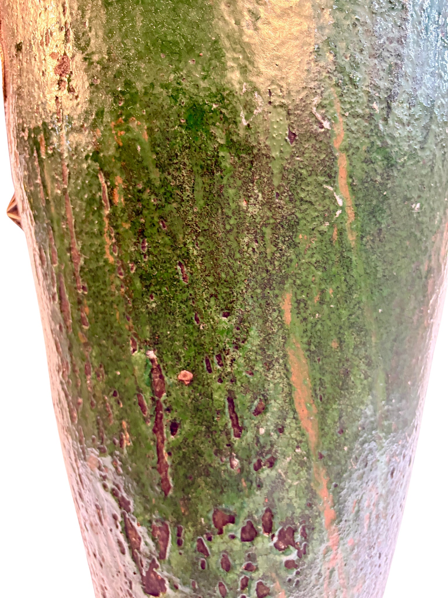 Emerald Green Glazed Urn with Brass and Silver Metalwork