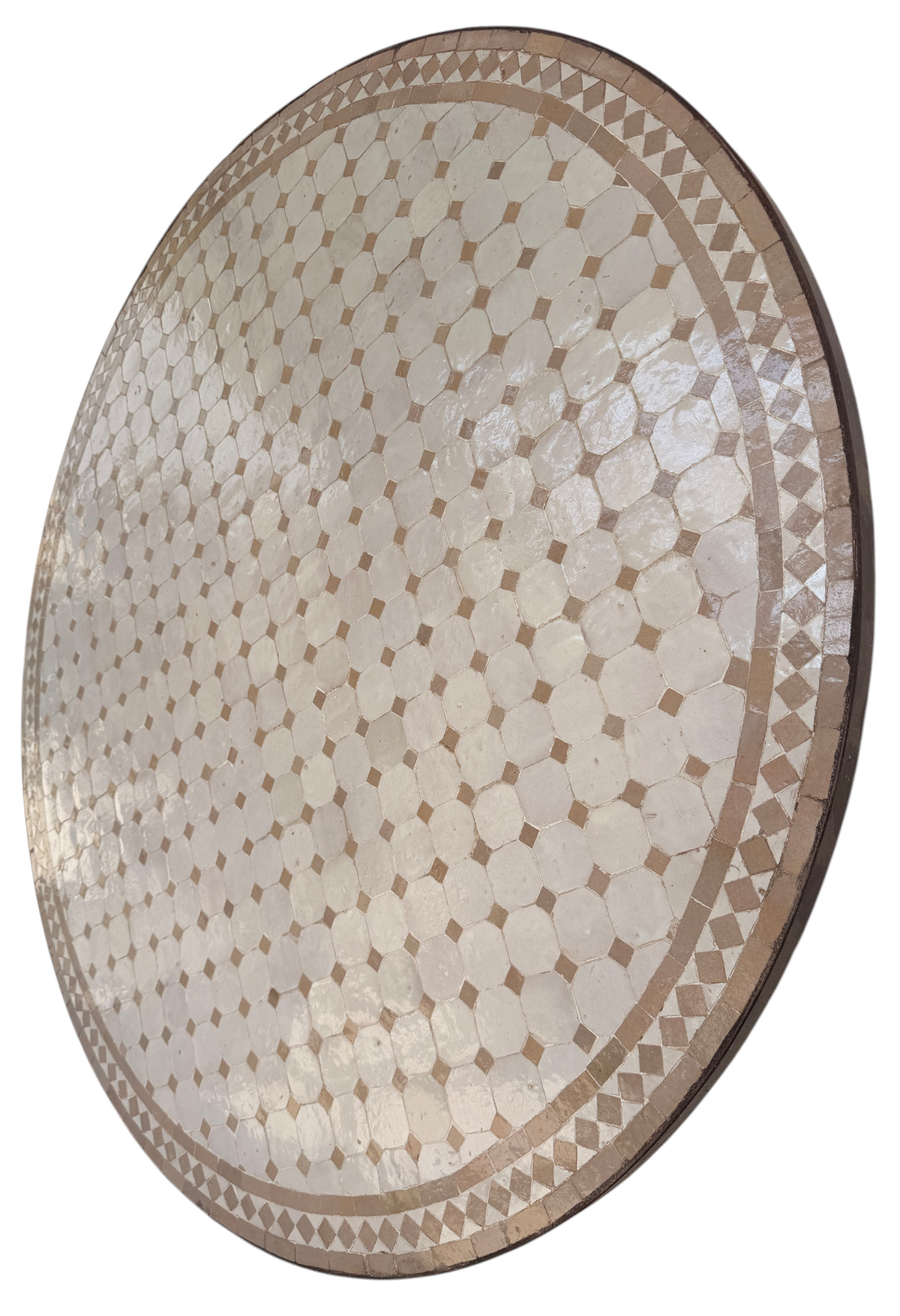 48" Multi Ecru Zellige Mosaic Table Top