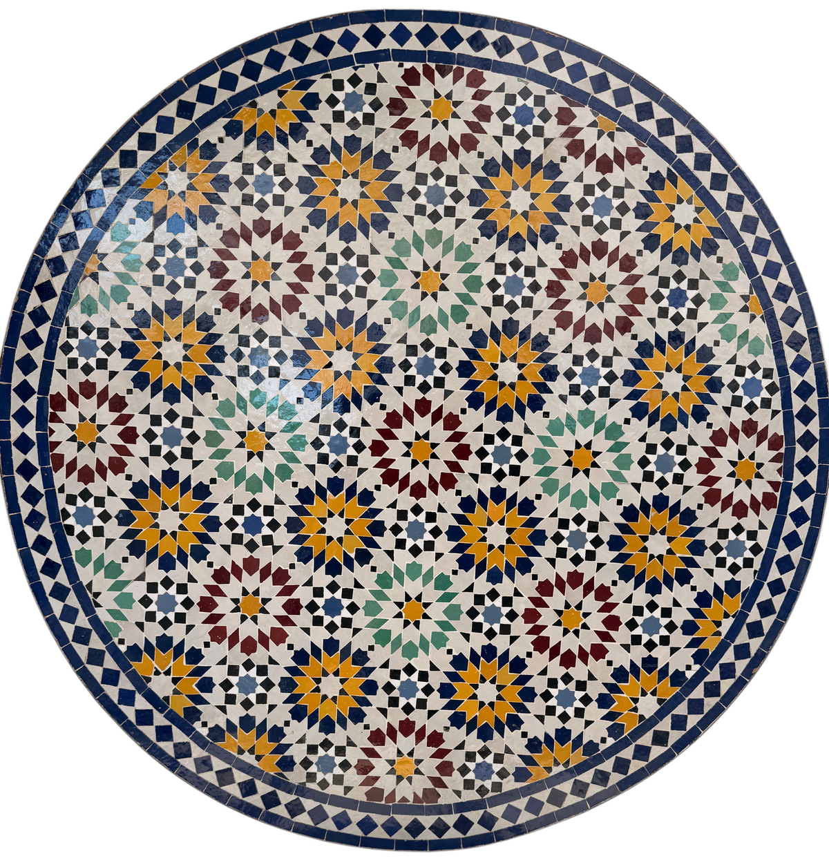 48" Multi Sunflower Zellige Mosaic Table Top