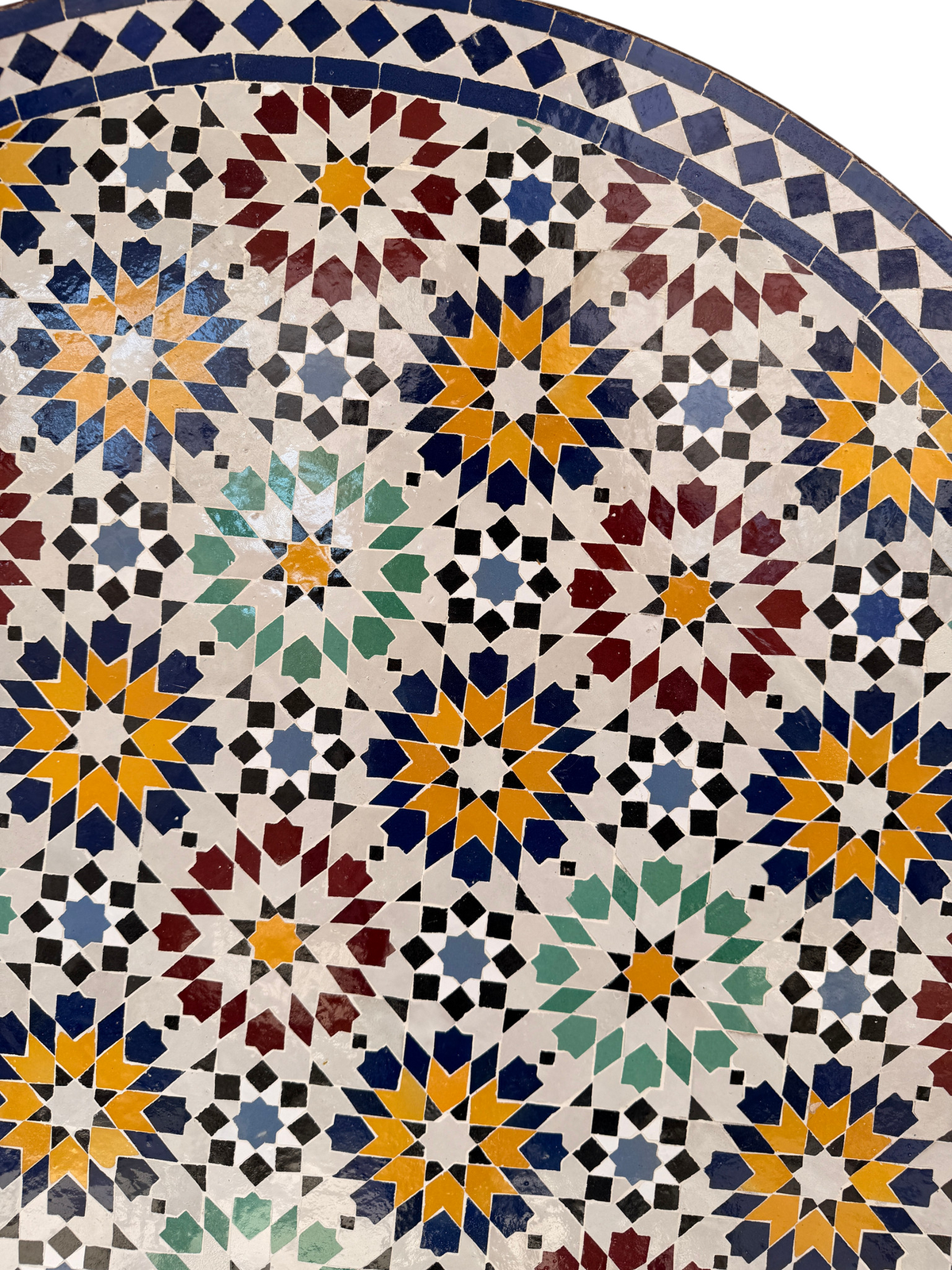 48" Multi Sunflower Zellige Mosaic Table Top