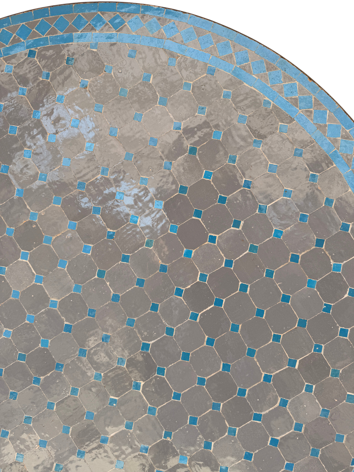 48" Gris Zellige Mosaic Table Top
