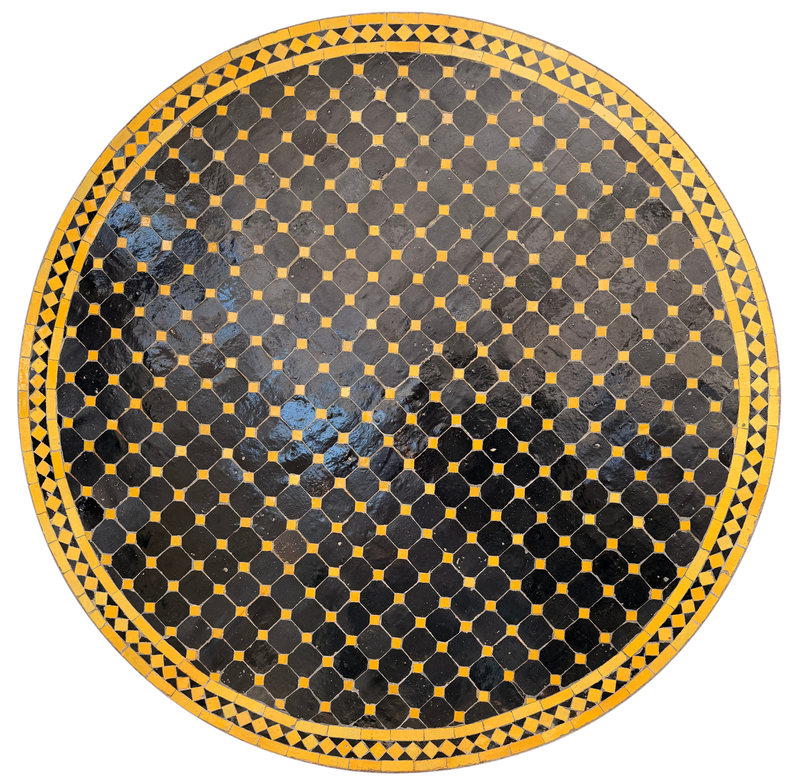 48" Multi Noir Zellige Mosaic Table Top