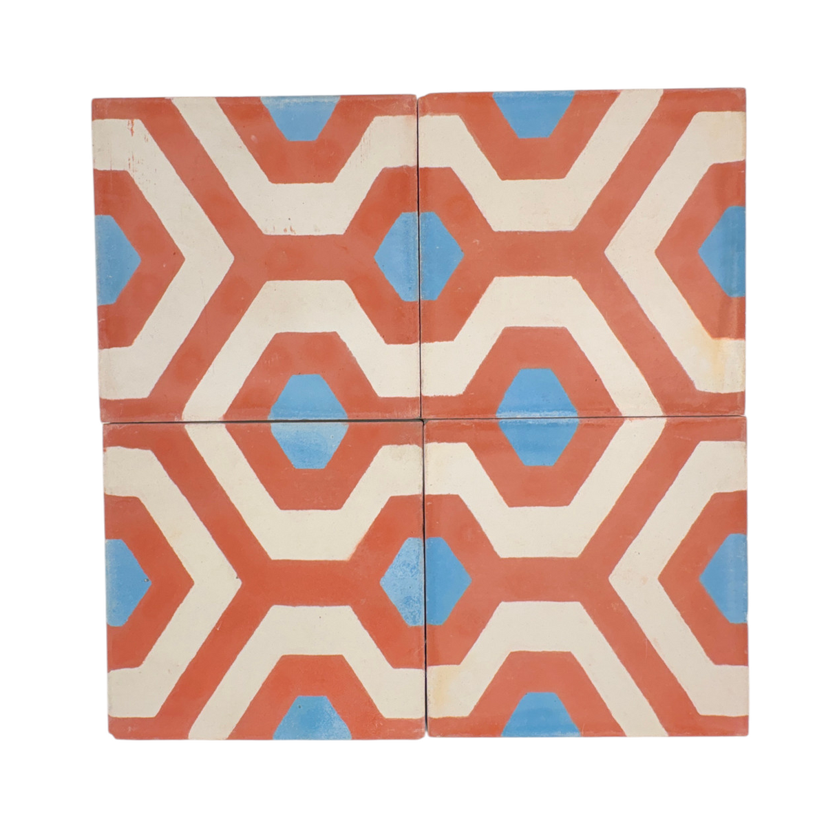 Honeycomb (Rouge+Blanca+Chambray) Cement Tile